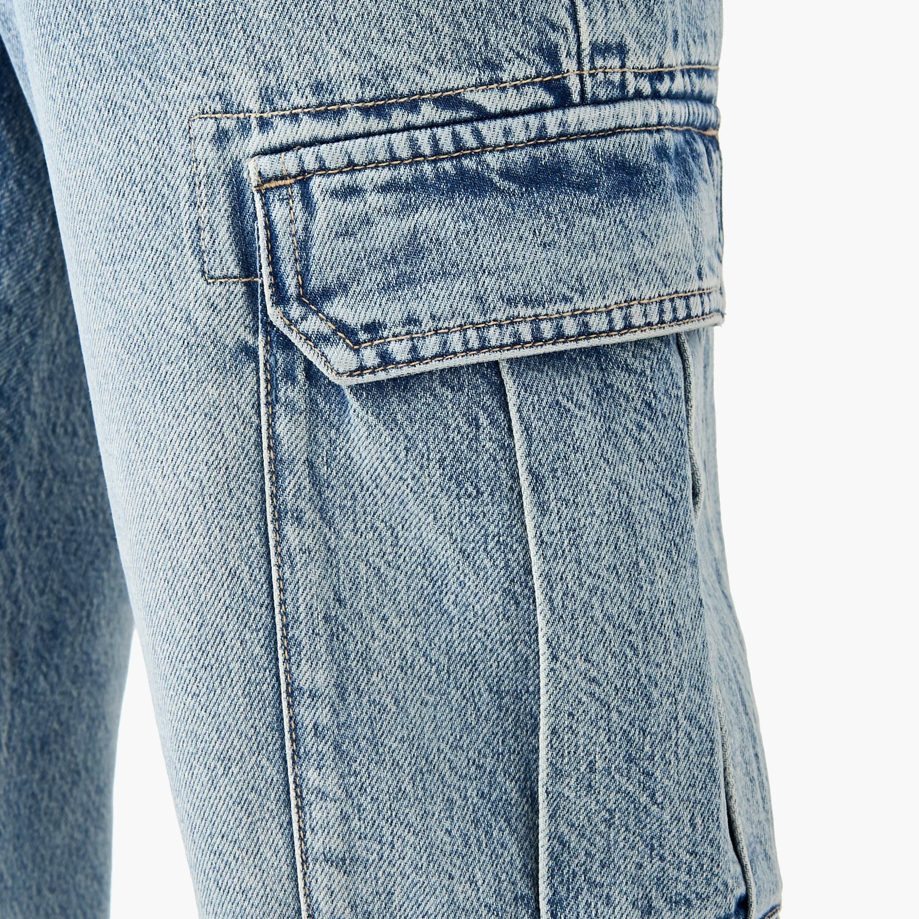 Straight Fit Full Length Cargo Jeans-men-clothing-bottoms-jeans-image-5