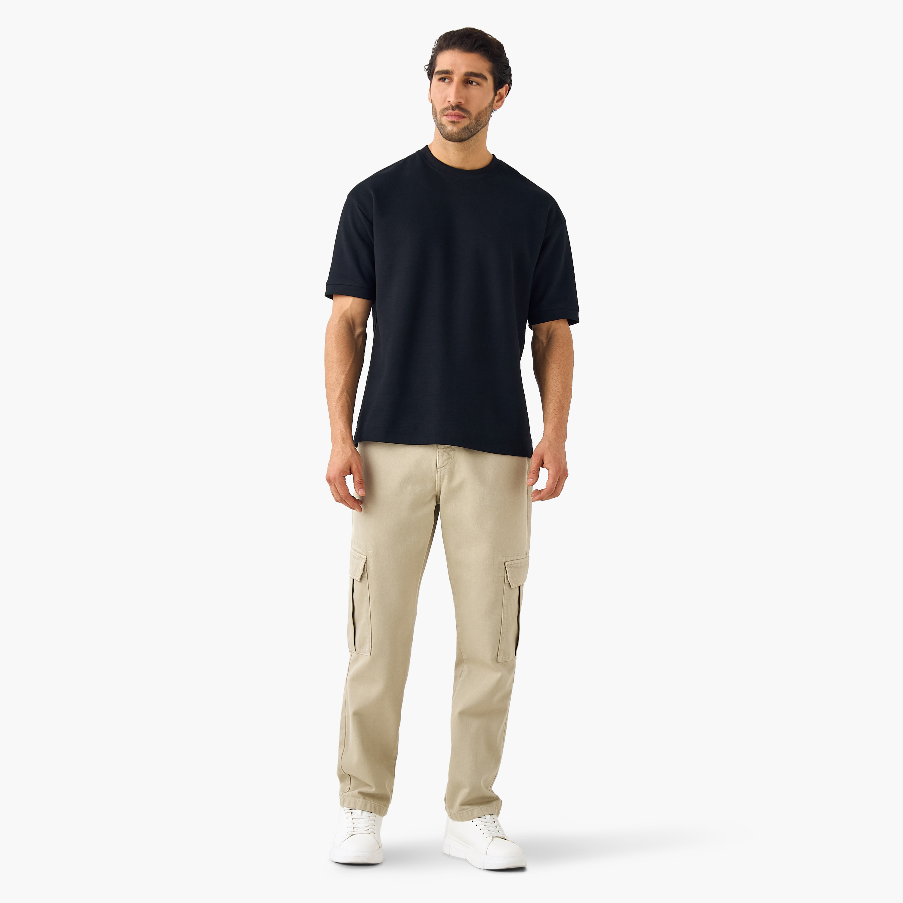 Straight Fit Full Length Cargo Jeans-men-clothing-bottoms-jeans-image-2