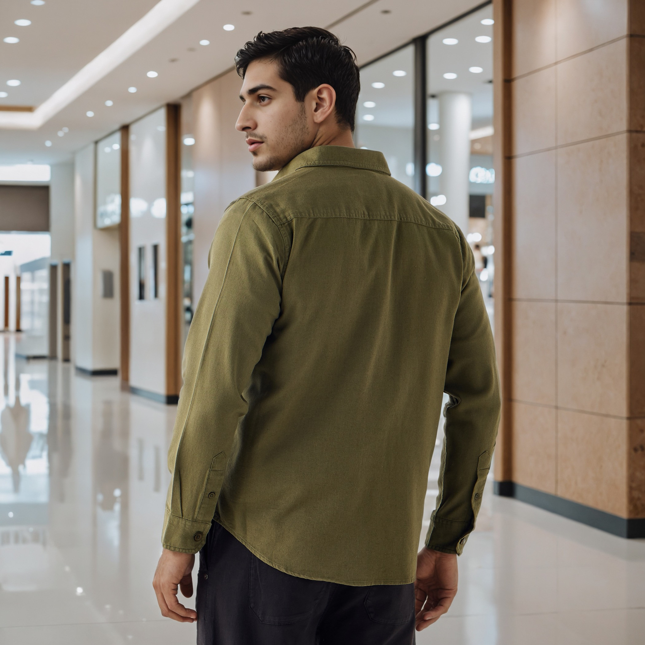 قميص دينم بأكمام طويلة وجيب بطية-men-clothing-shirts-image-3
