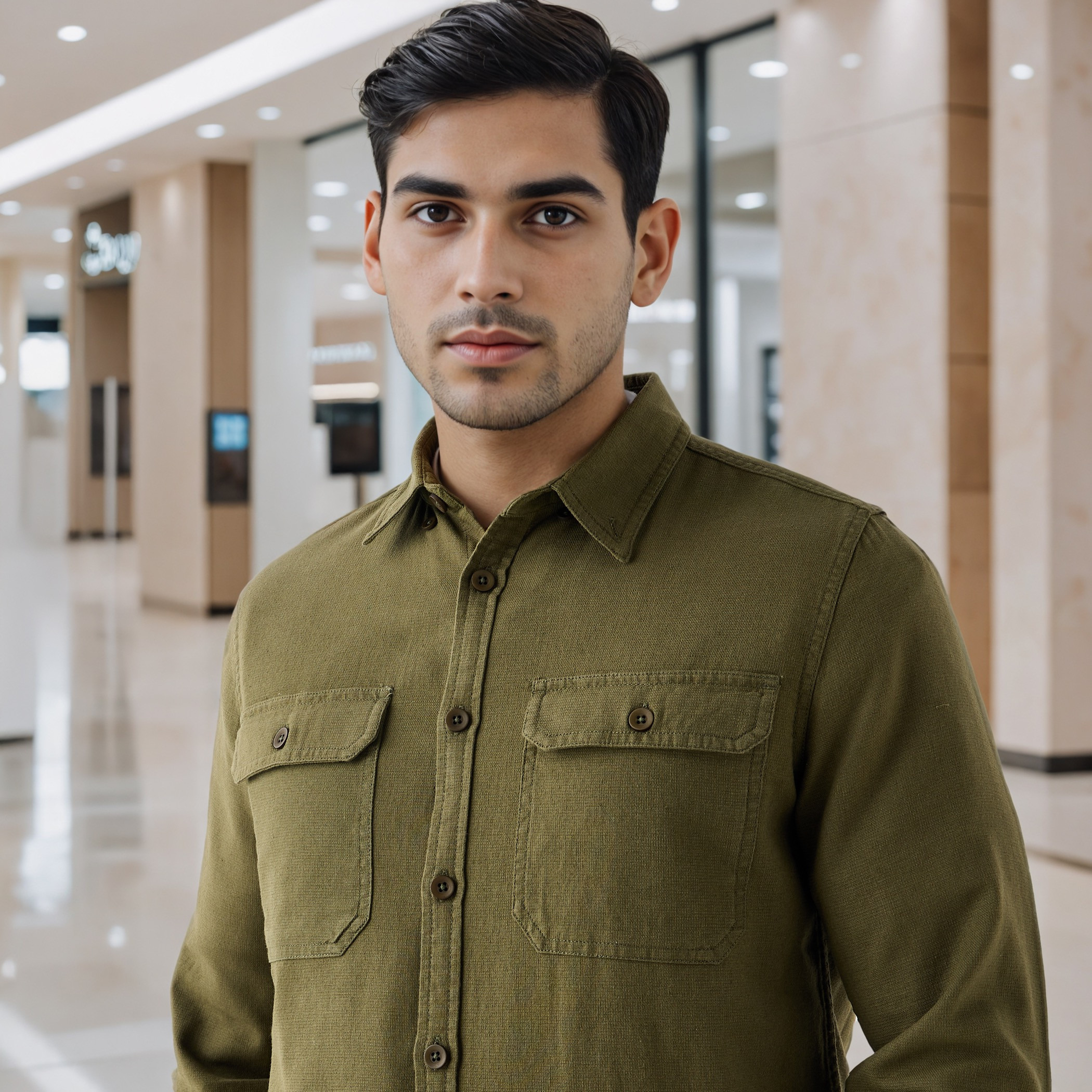 قميص دينم بأكمام طويلة وجيب بطية-men-clothing-shirts-image-4