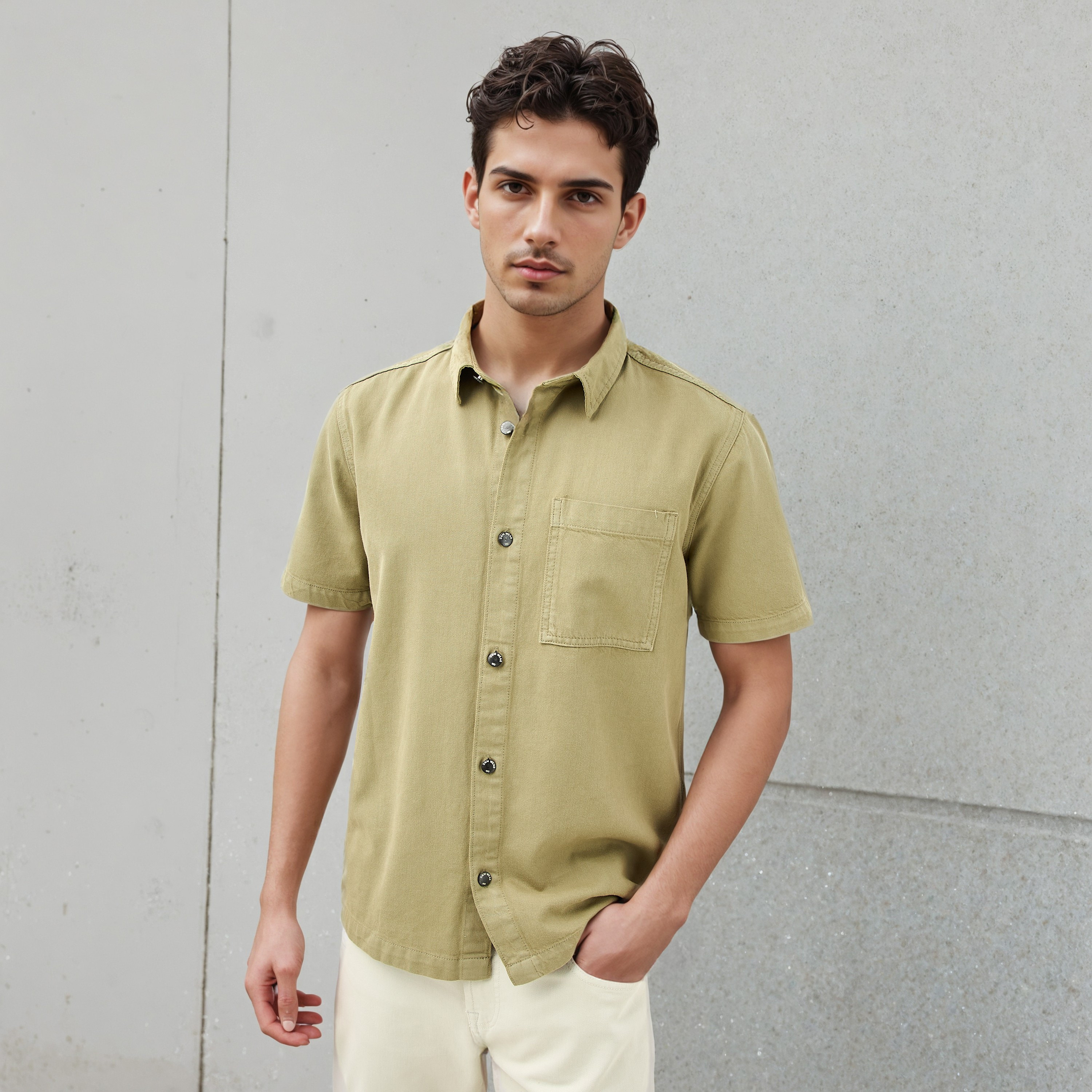 Relaxed Fit Shirt with Pocket-men-clothing-shirts-image-1