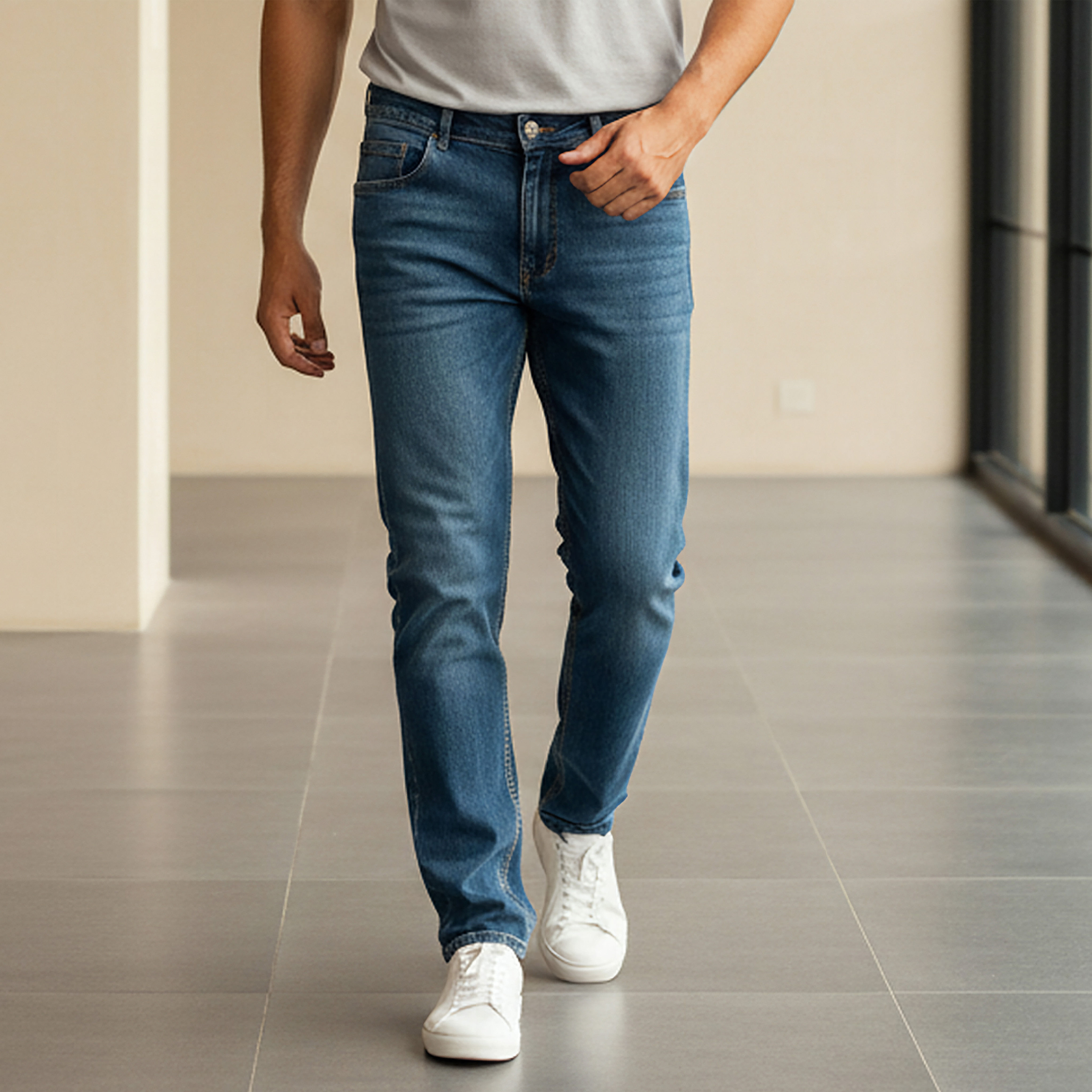 Men Straight Fit Mid-Rise Jeans-men-clothing-bottoms-jeans-image-1