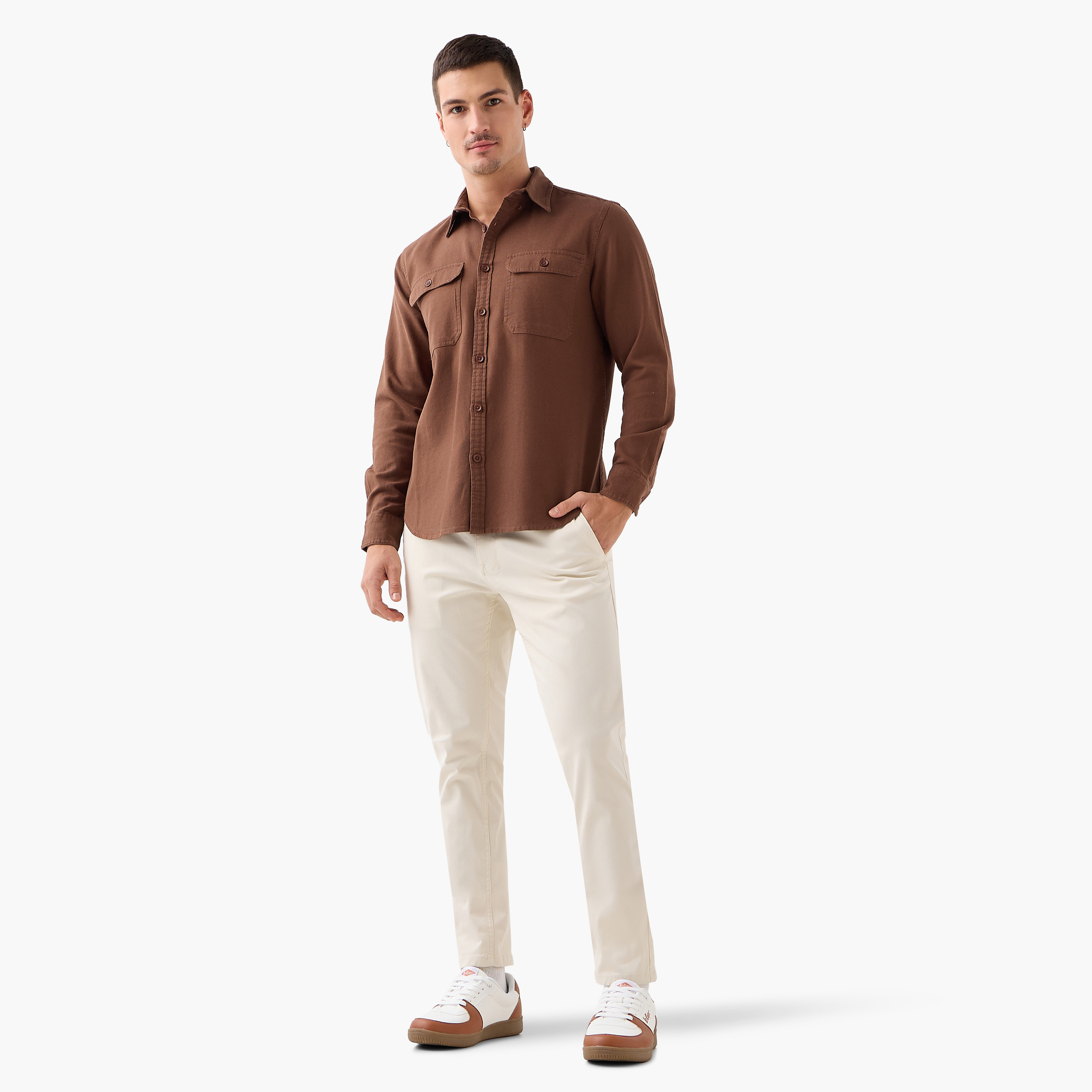 Regular Fit Linen Blend Shirt-men-clothing-shirts-image-2