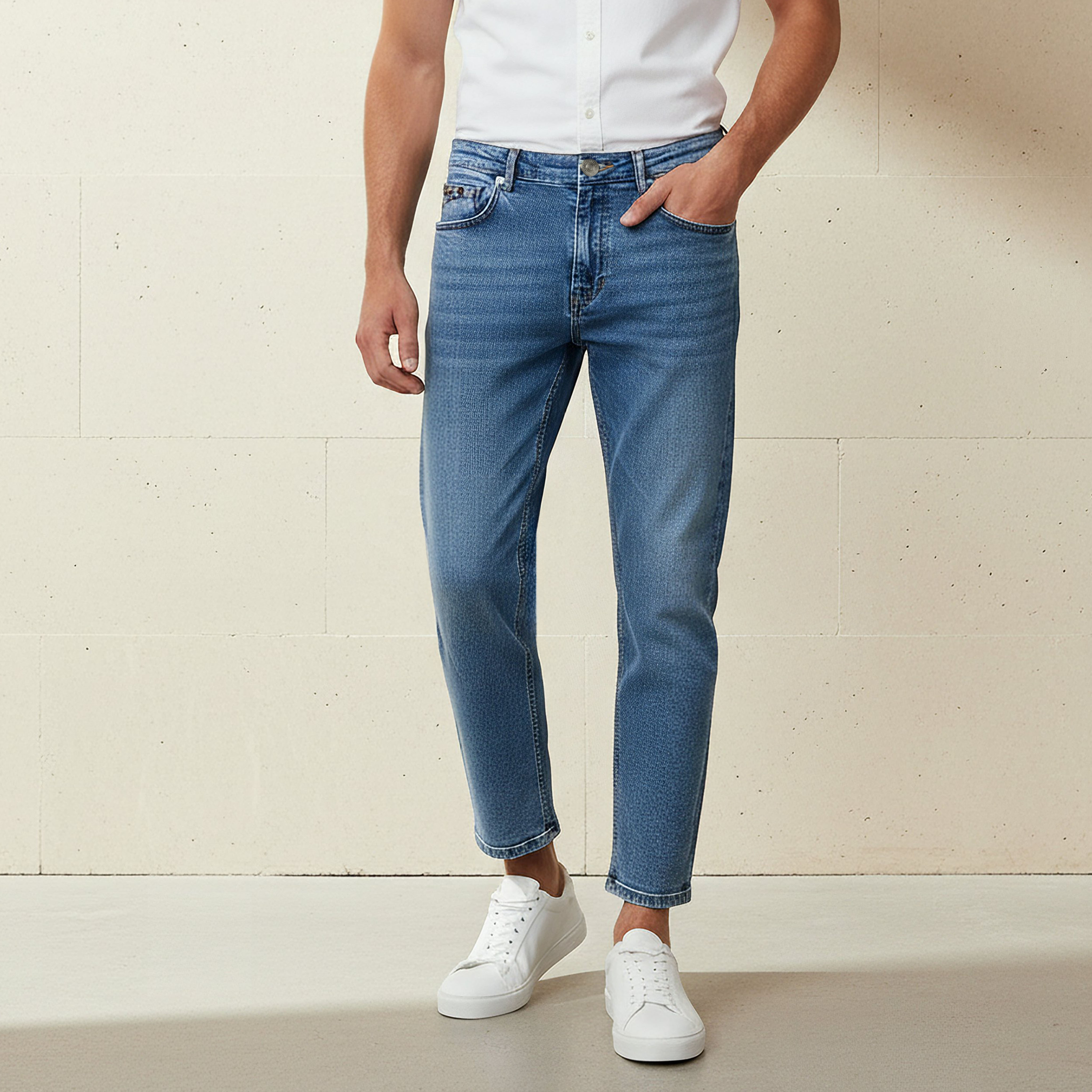Men Regular Fit Mid-Rise Cropped Jeans-men-clothing-bottoms-jeans-image-1