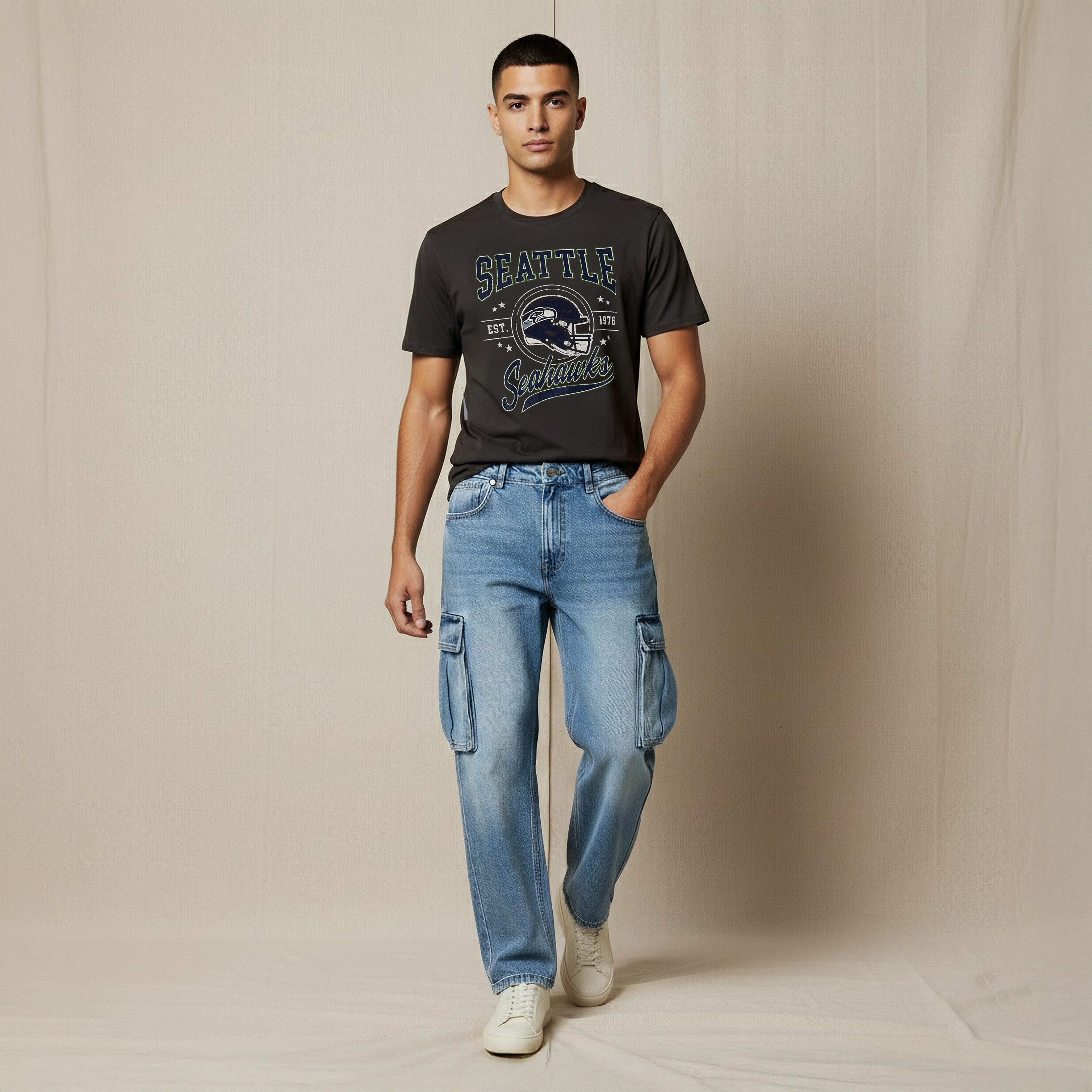 Men Regular Fit Mid-Rise Cargo Jeans-men-clothing-bottoms-jeans-image-2
