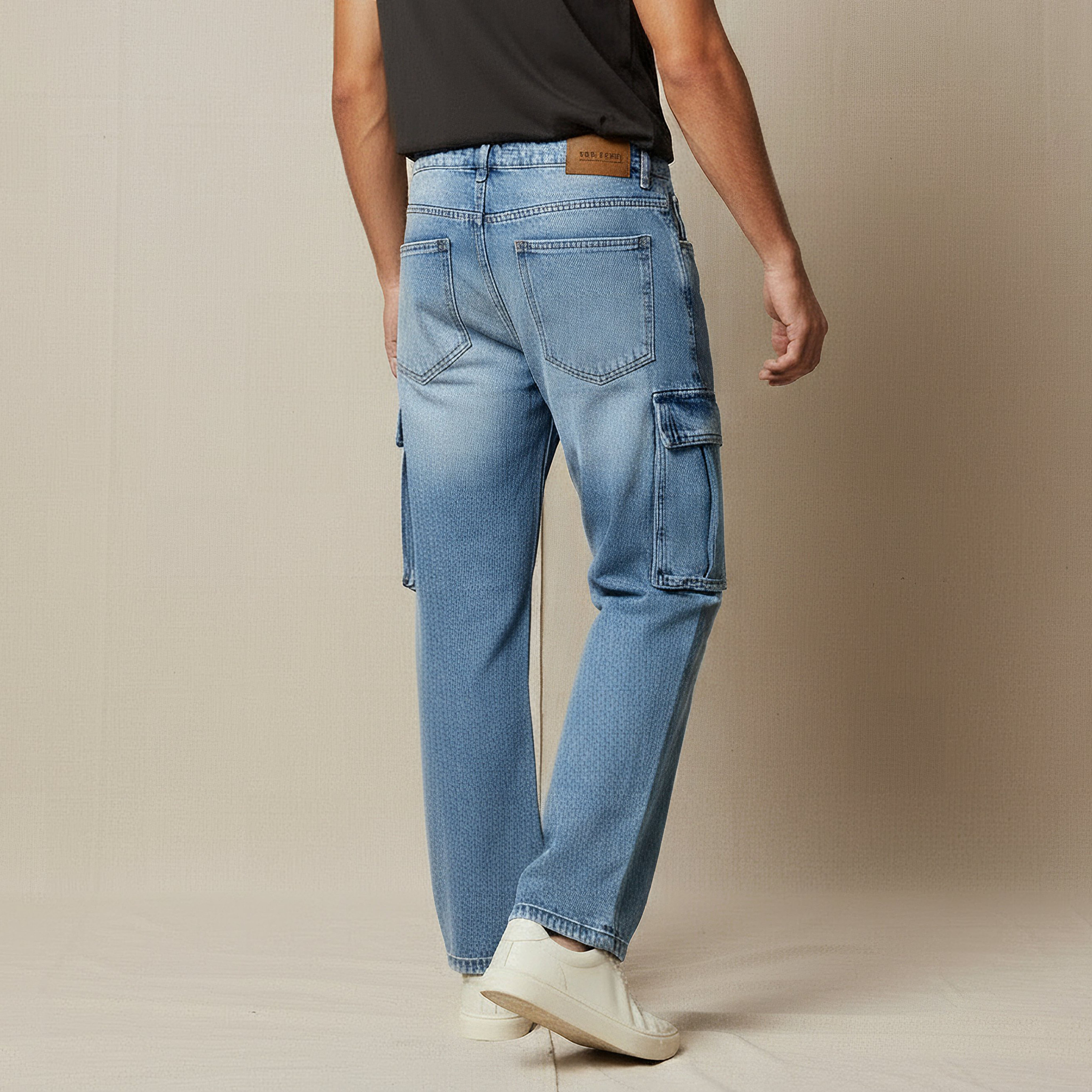 Men Regular Fit Mid-Rise Cargo Jeans-men-clothing-bottoms-jeans-image-3