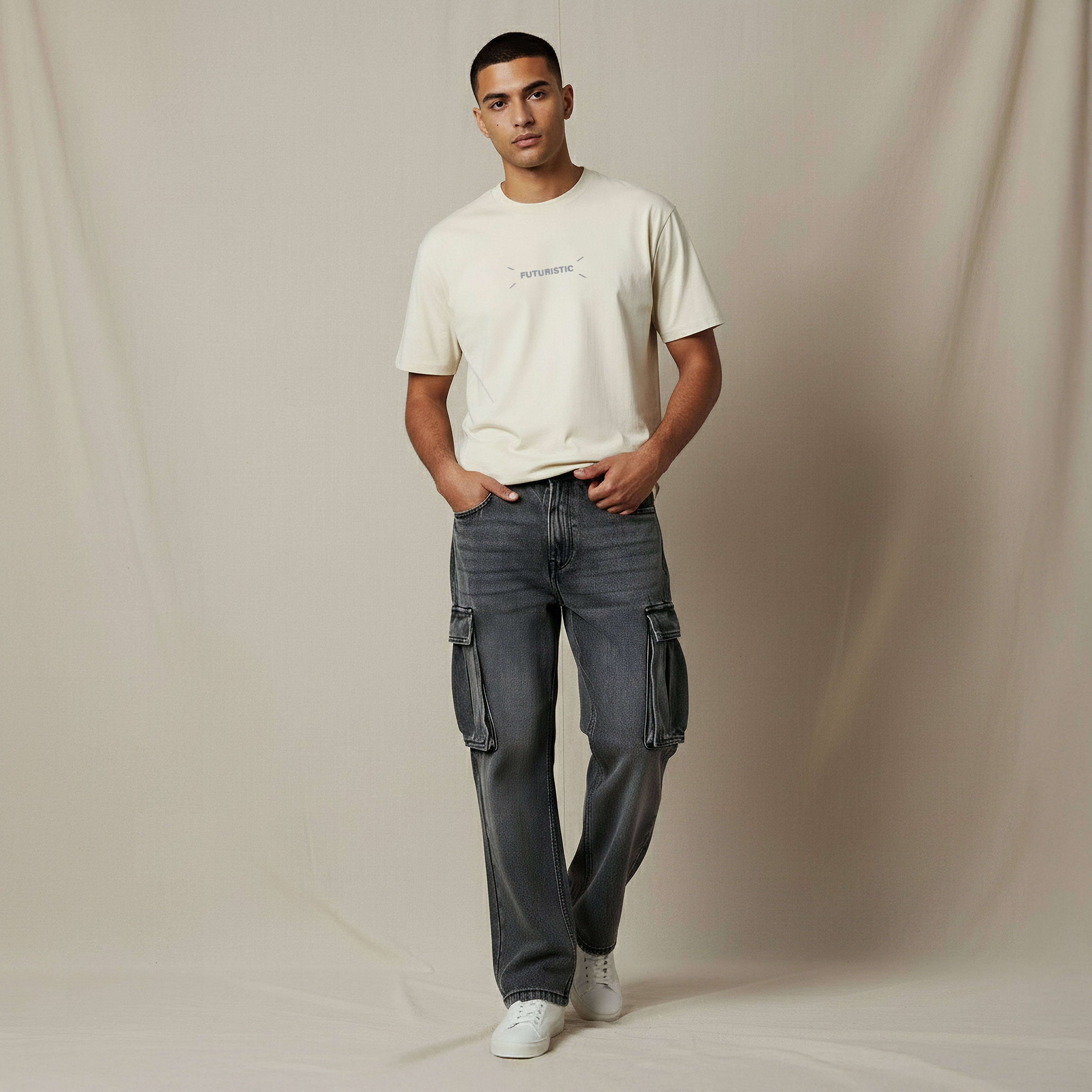 Men Regular Fit Mid-Rise Cargo Jeans-men-clothing-bottoms-jeans-image-2