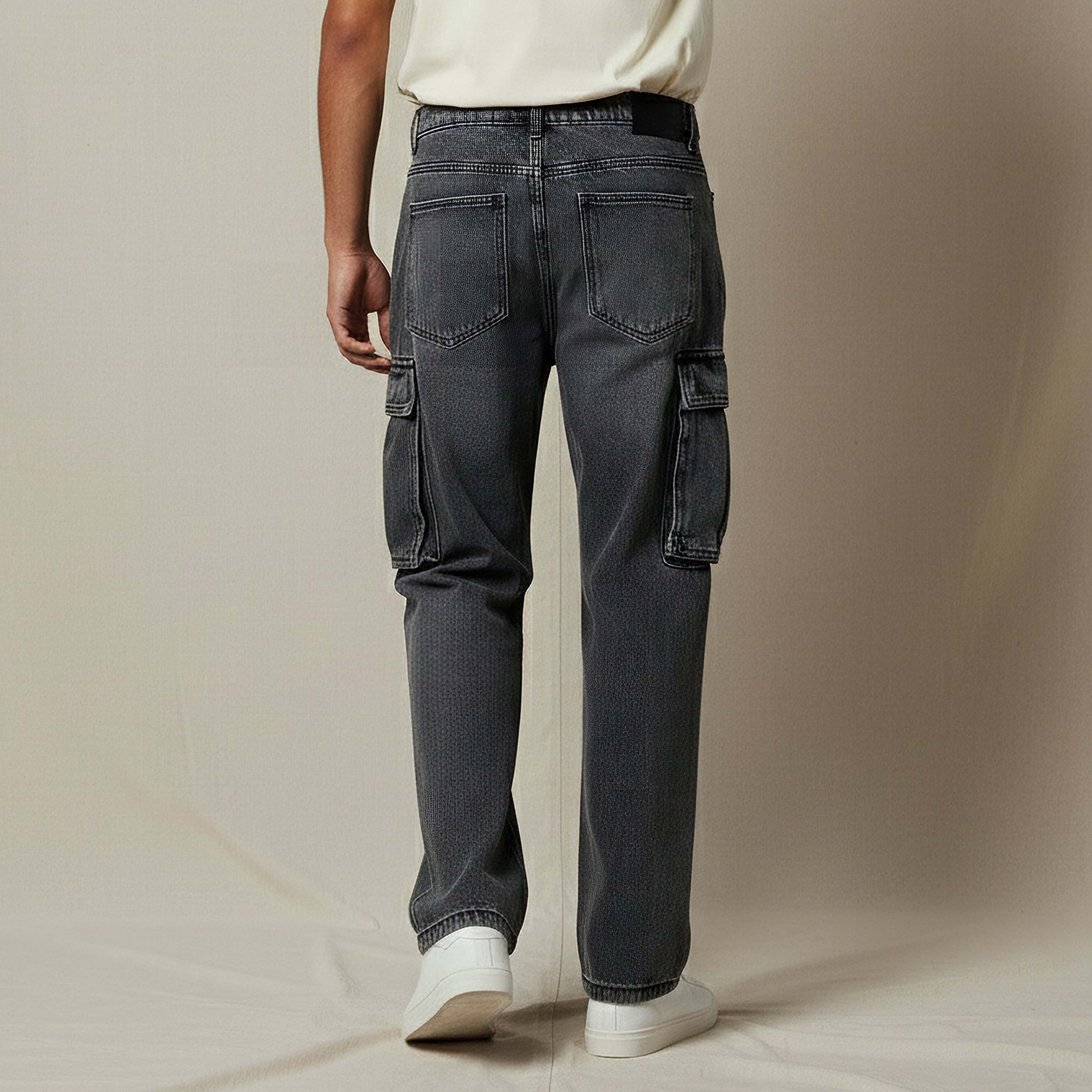 Men Regular Fit Mid-Rise Cargo Jeans-men-clothing-bottoms-jeans-image-3