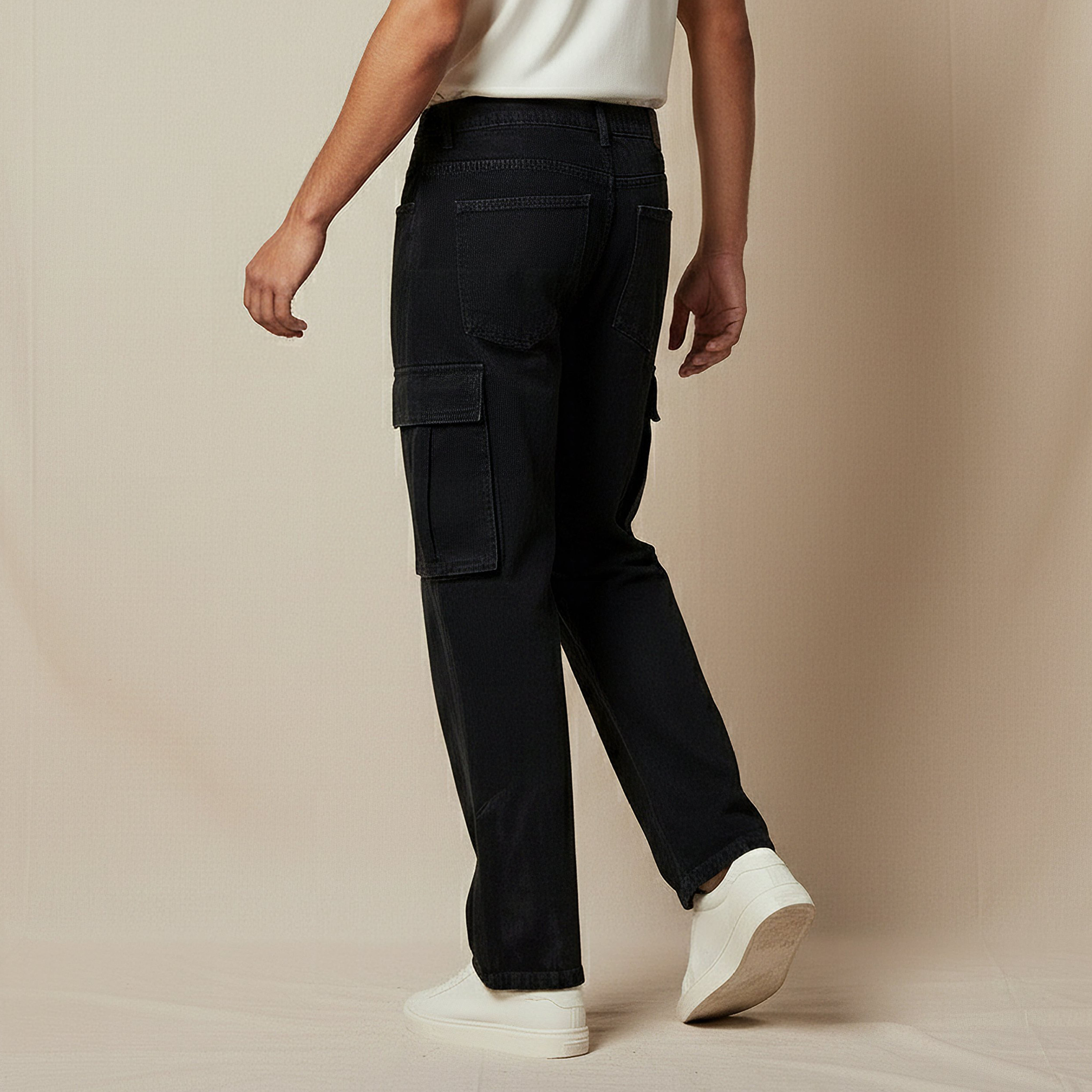 Men Regular Fit Mid-Rise Cargo Jeans-men-clothing-bottoms-jeans-image-3