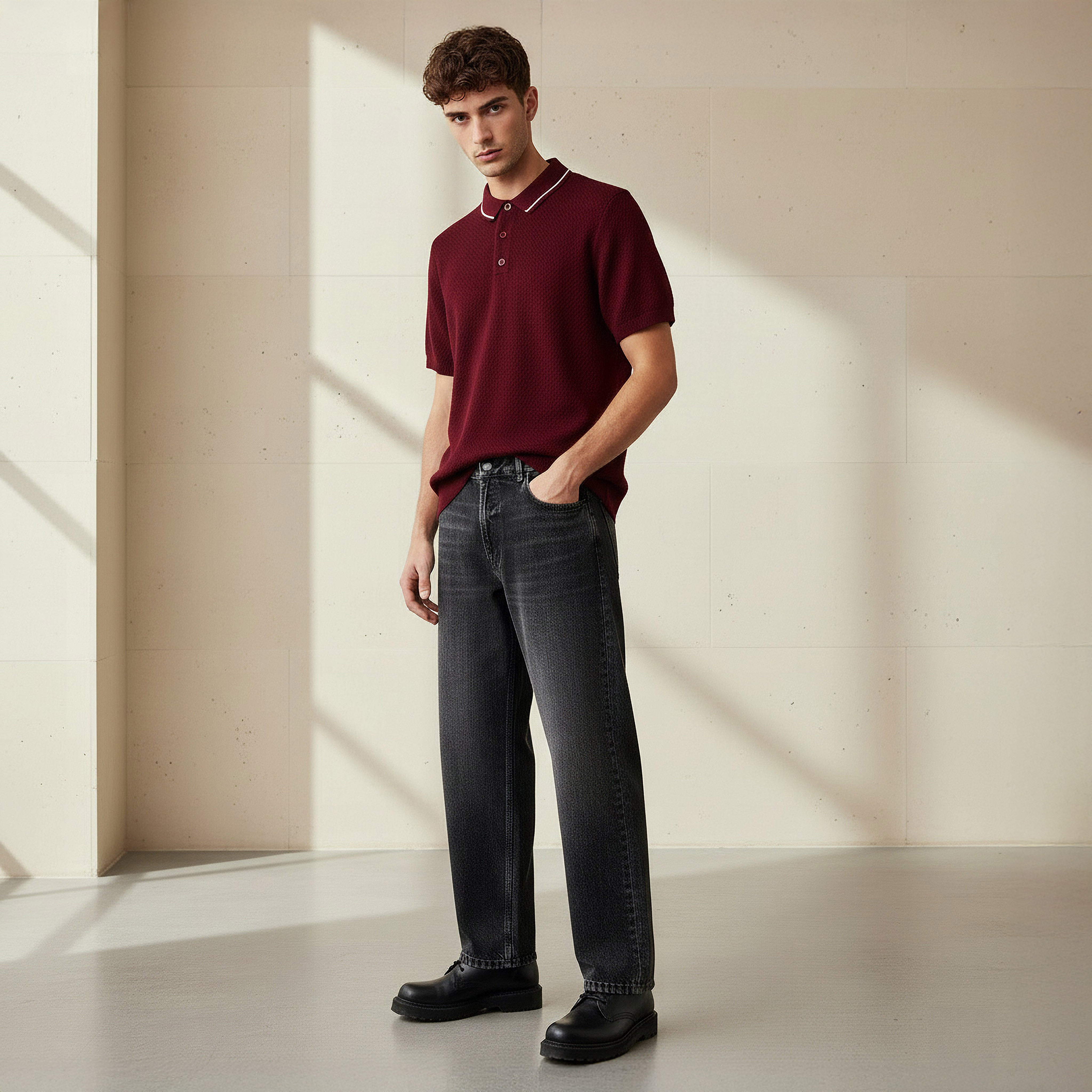 Men Baggy Fit Mid-Rise Pocket Jeans-men-clothing-bottoms-jeans-image-2