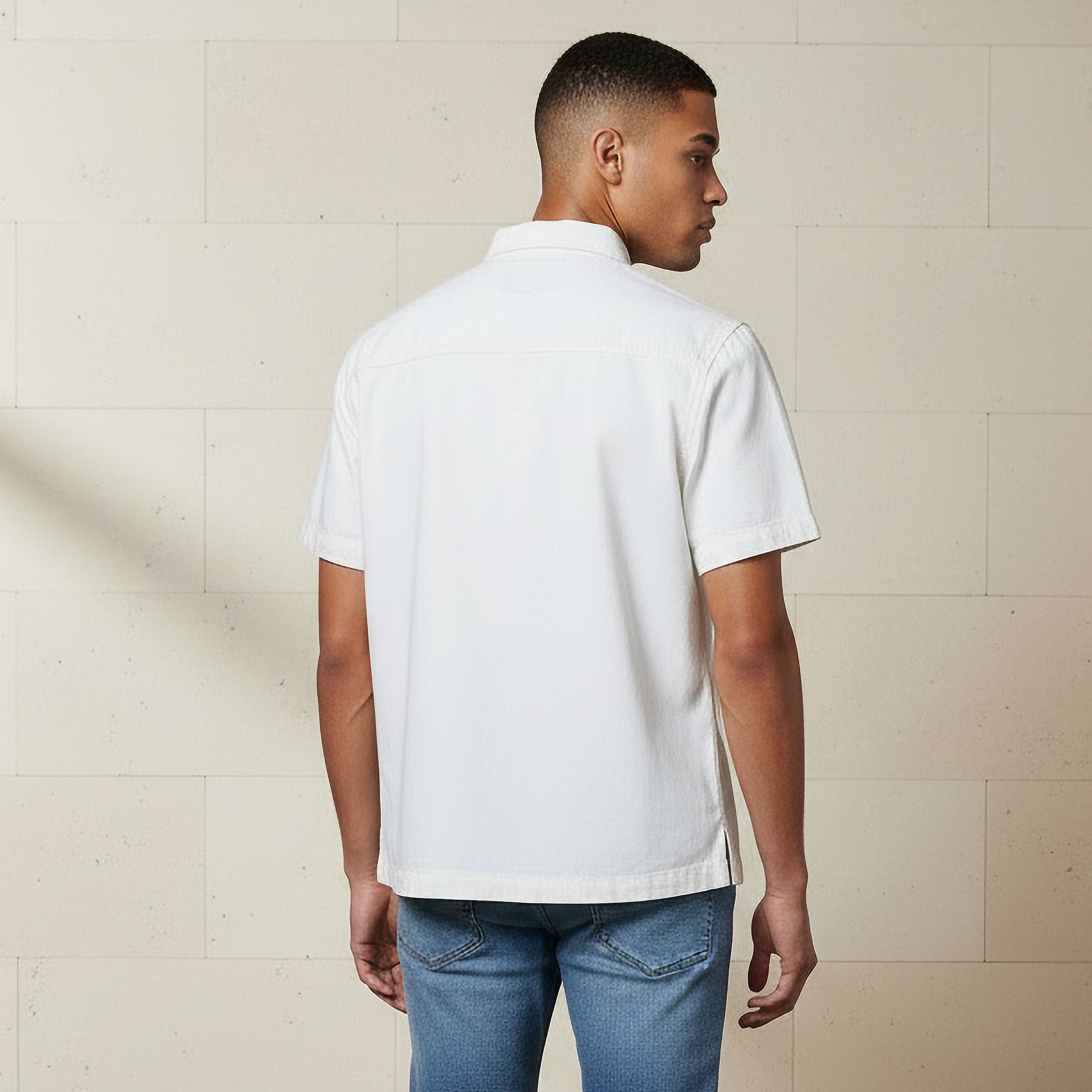 Men Regular Fit Collared Short Sleeve Shirt-men-clothing-shirts-image-3