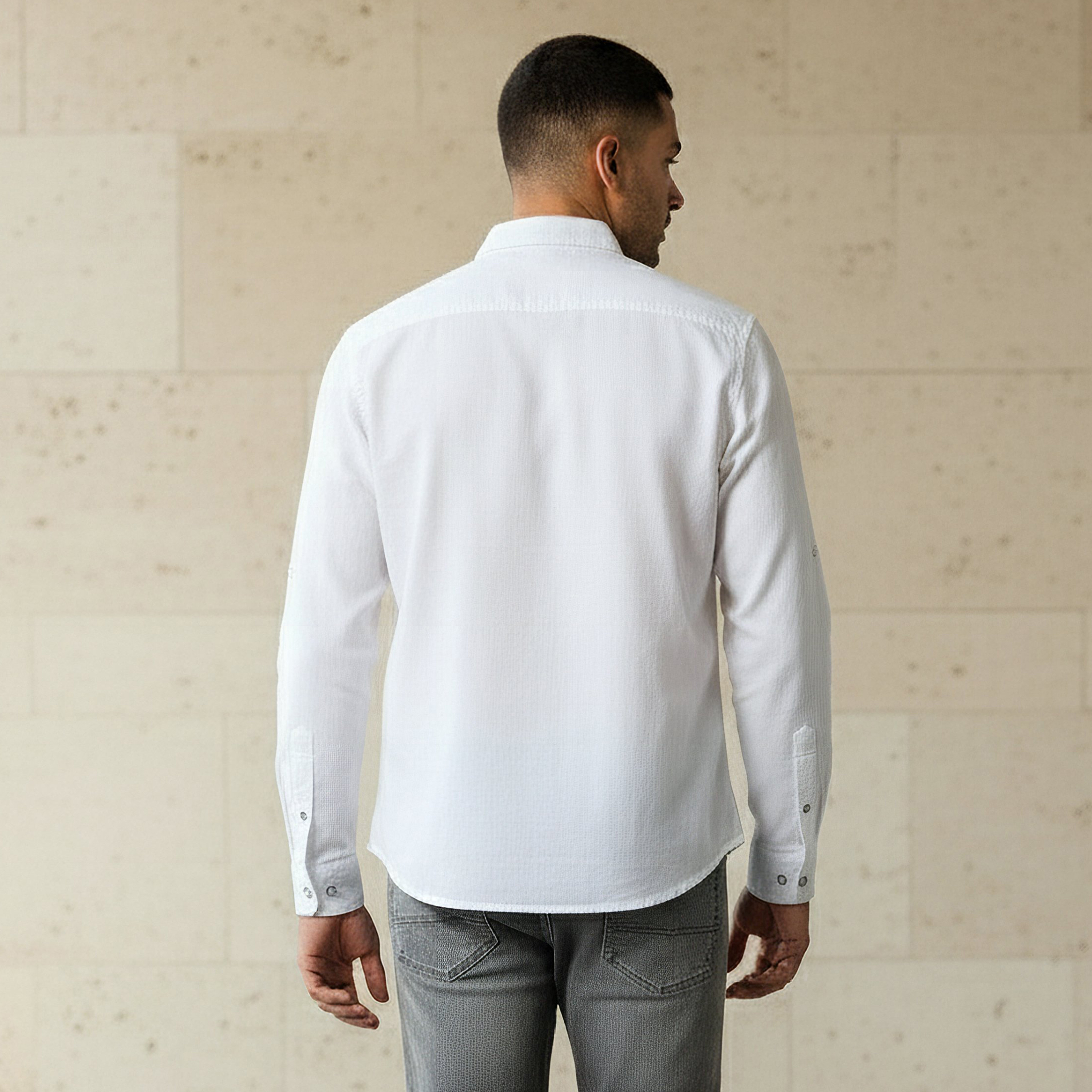 Men Regular Fit Collared Long Sleeves Denim Shirt-men-clothing-shirts-image-3