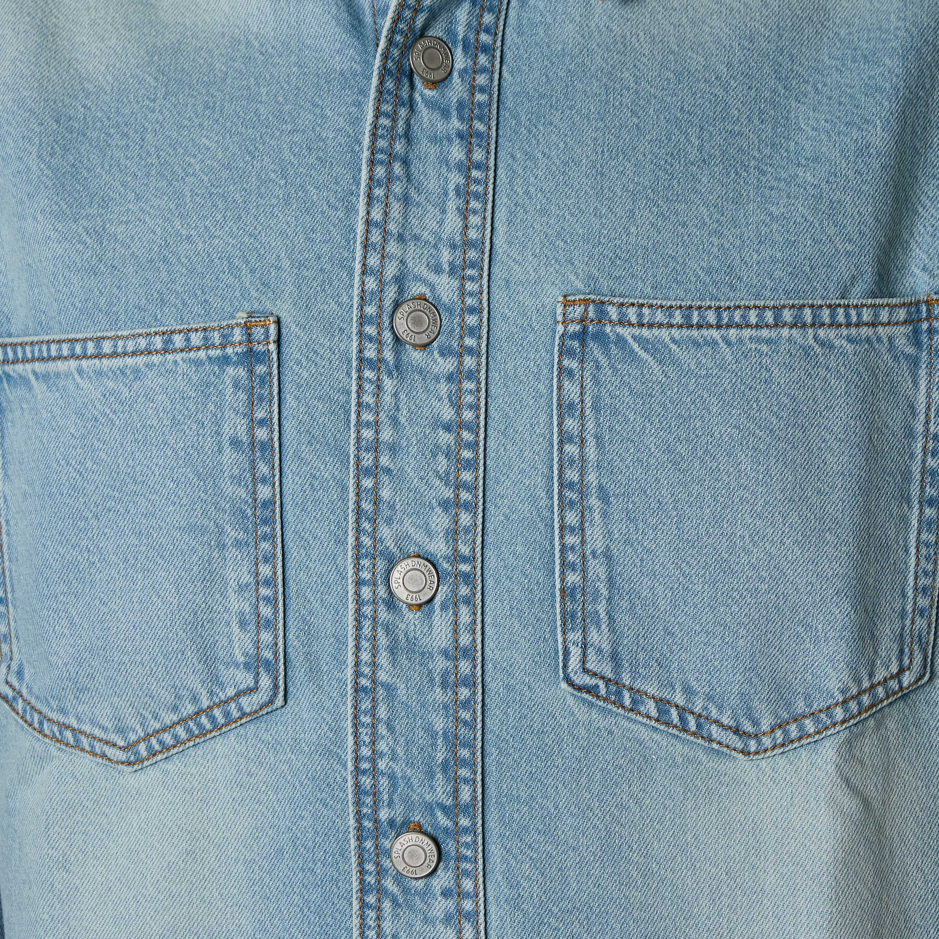 قميص دينم رجالي بأكمام طويلة وقصة عادية وياقة كلاسيكية-men-clothing-shirts-image-2
