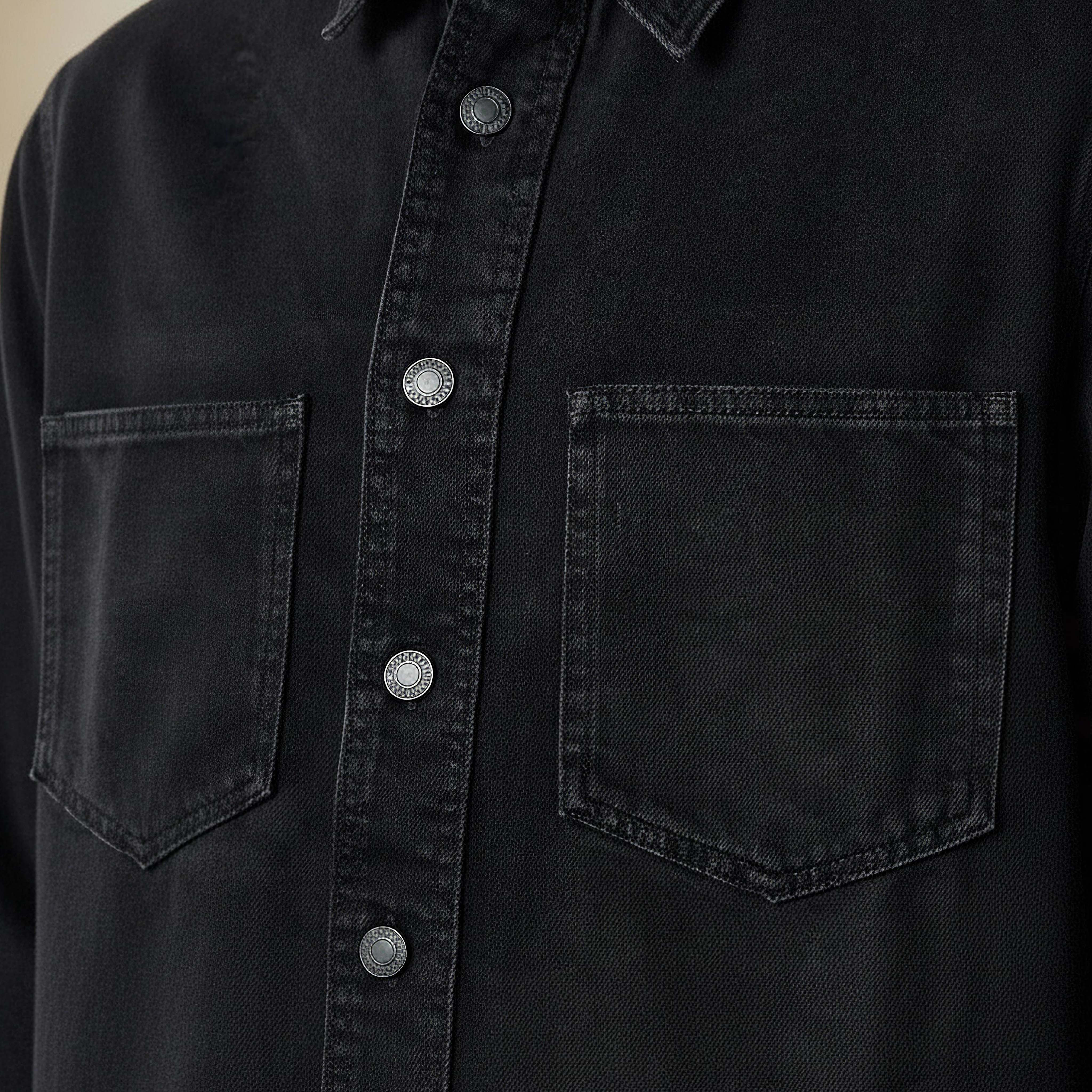 Men Regular Fit Collared Denim Long Sleeves Shirt-men-clothing-shirts-image-3
