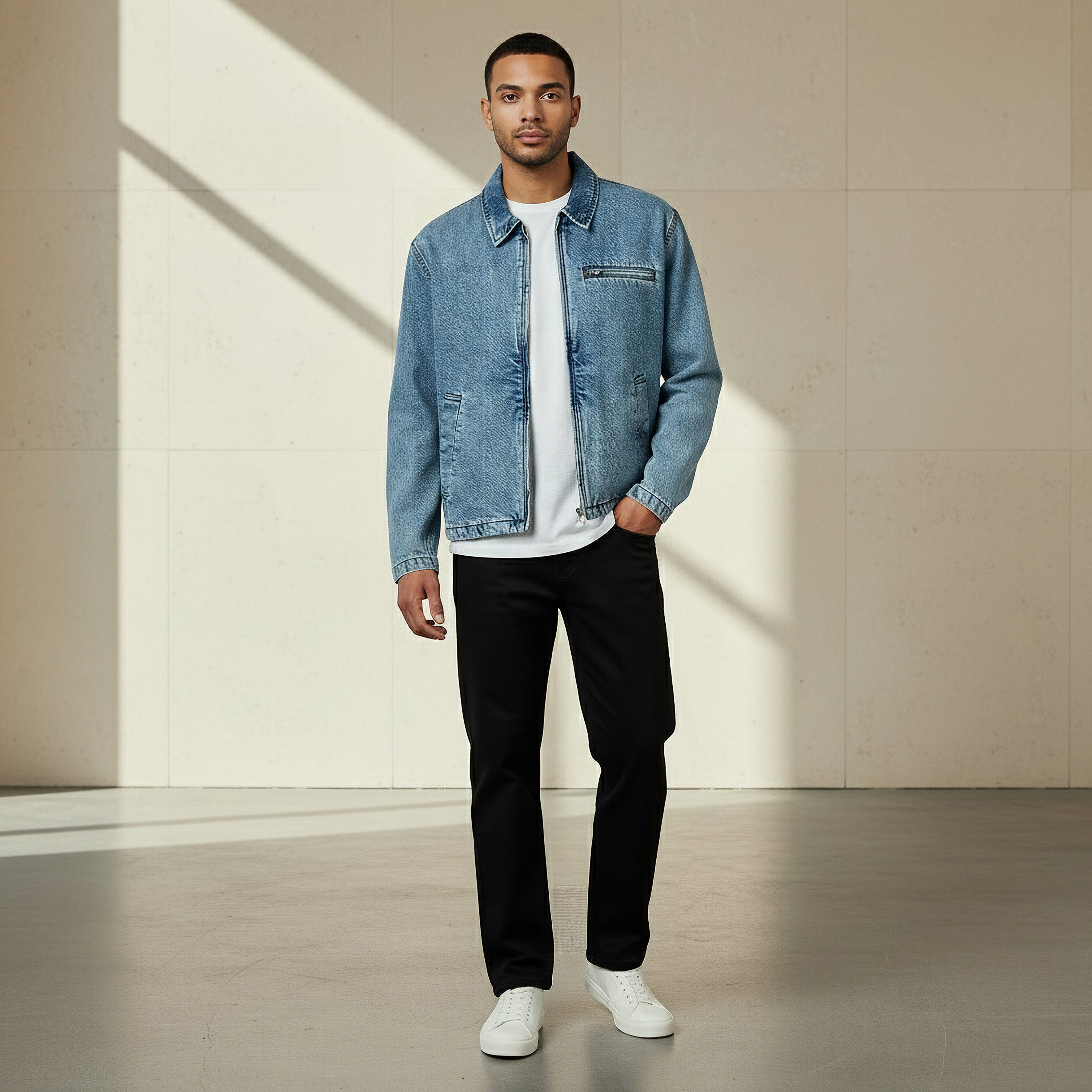 Men Regular Fit Zip Through Denim Jacket-men-clothing-jacketsandblazers-jackets-image-2