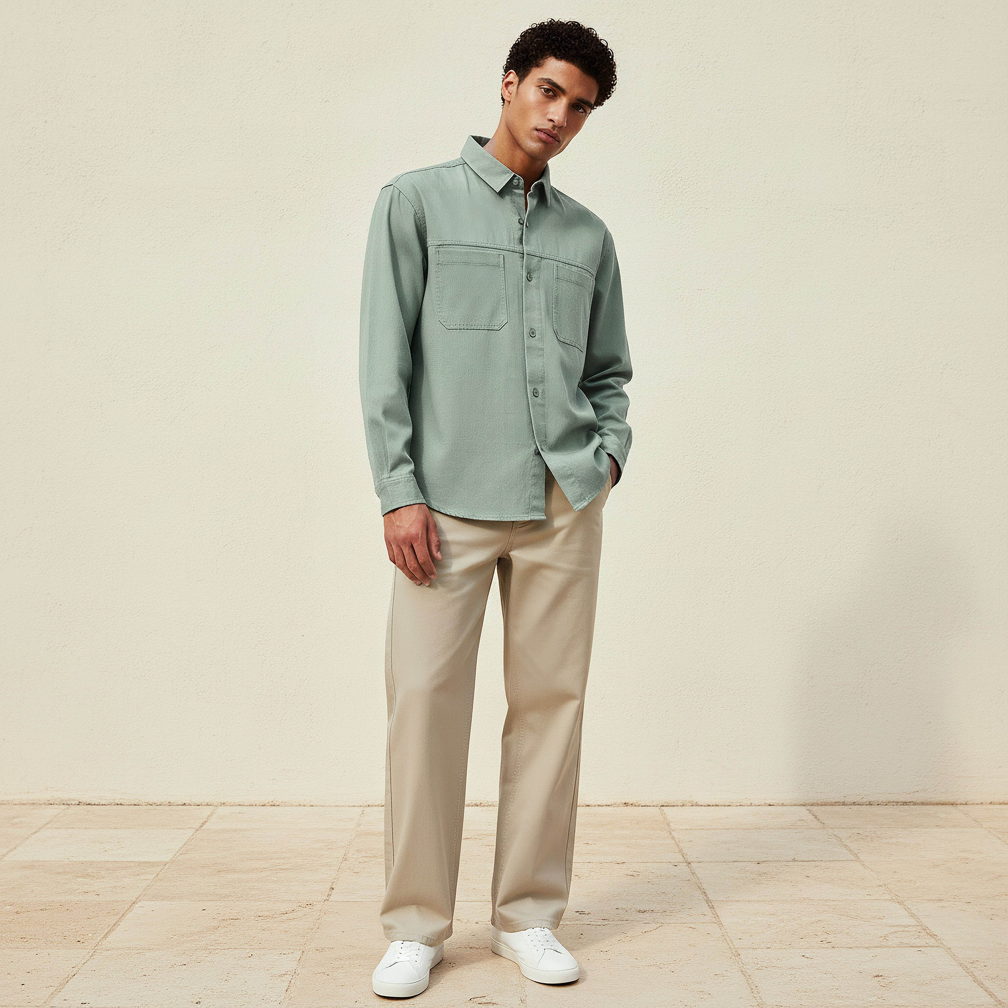 Men Regular Fit Twill Long Sleeves Shirt-men-clothing-shirts-image-3