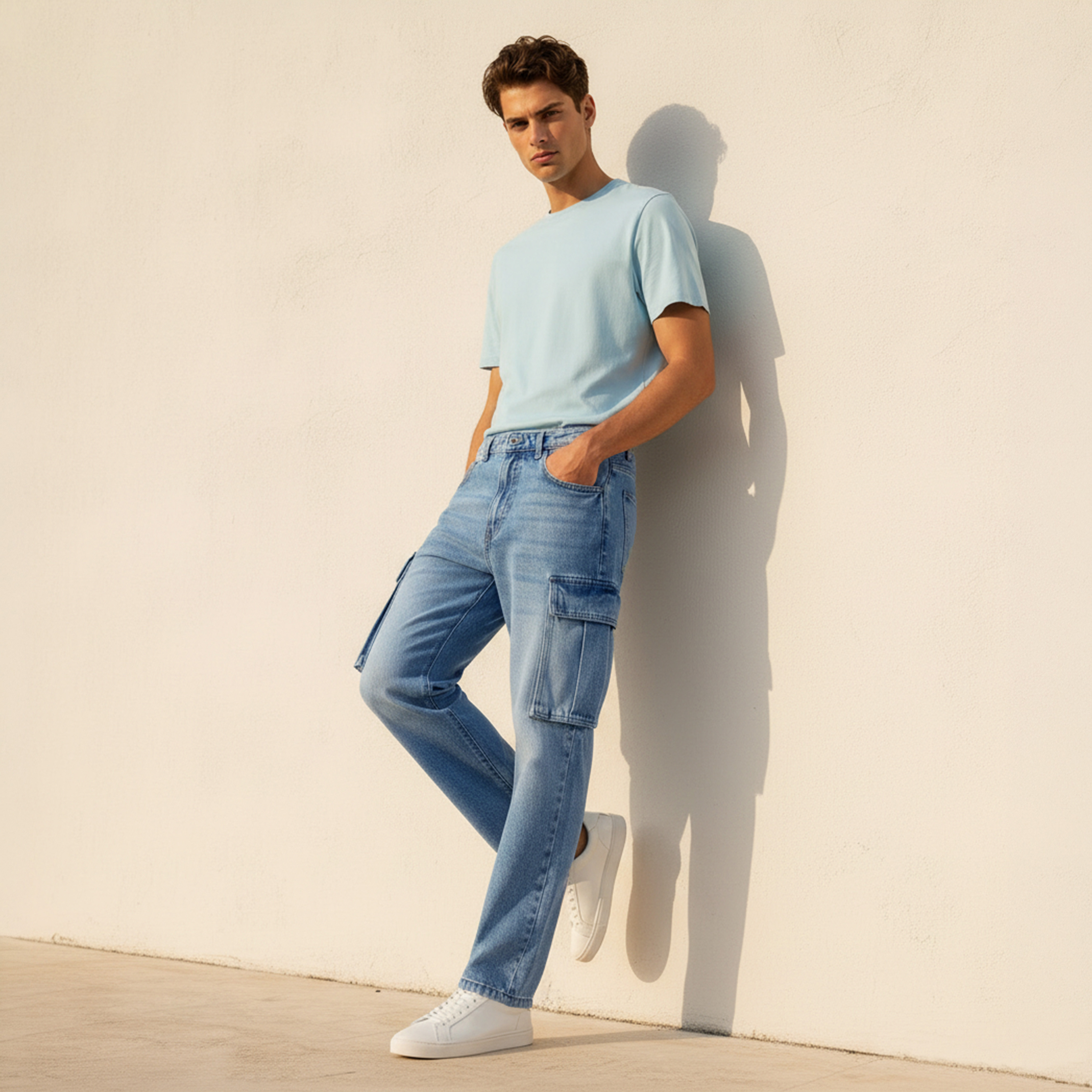 Men Regular Fit Mid-Rise Cargo Jeans-men-clothing-bottoms-jeans-image-3