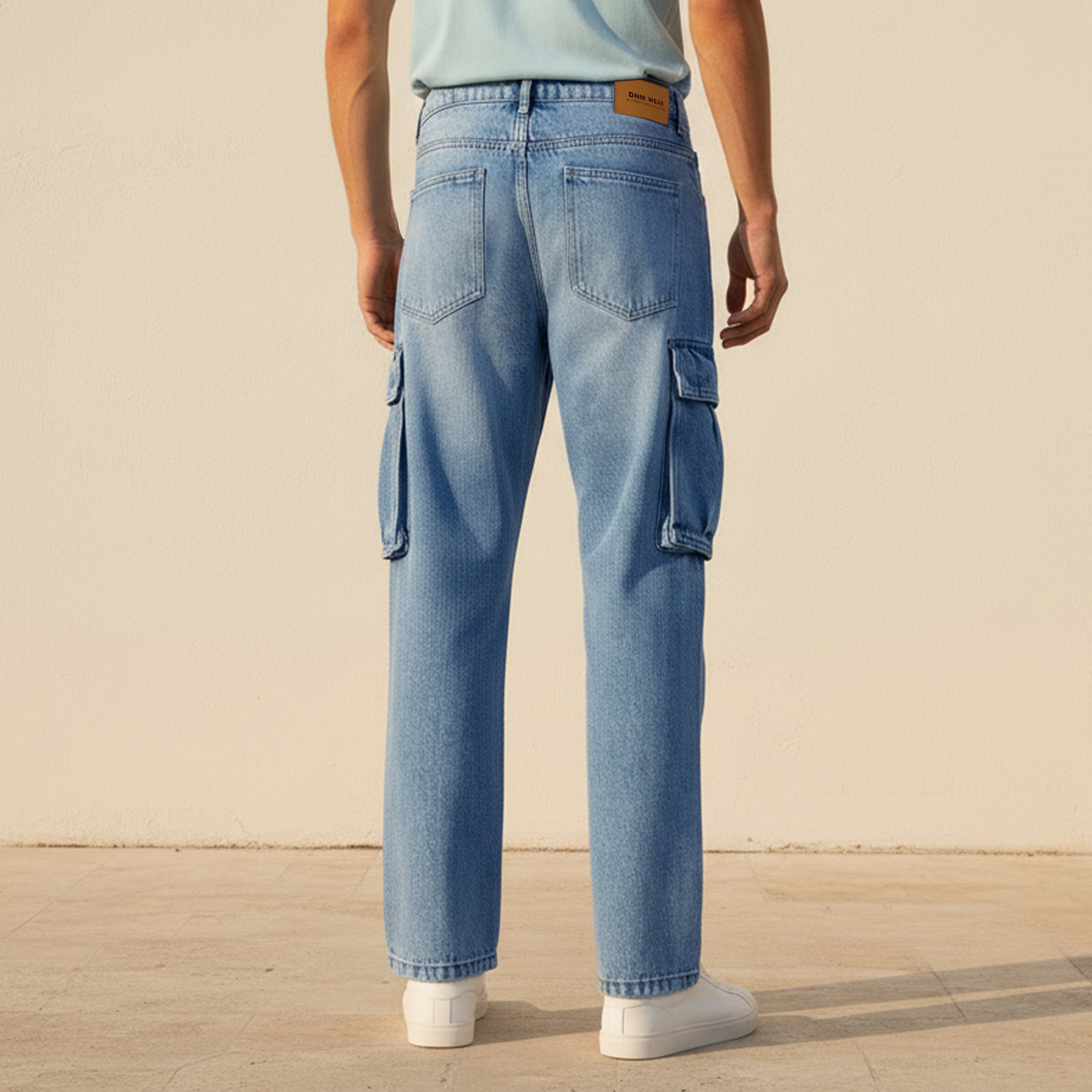 Men Regular Fit Mid-Rise Cargo Jeans-men-clothing-bottoms-jeans-image-4