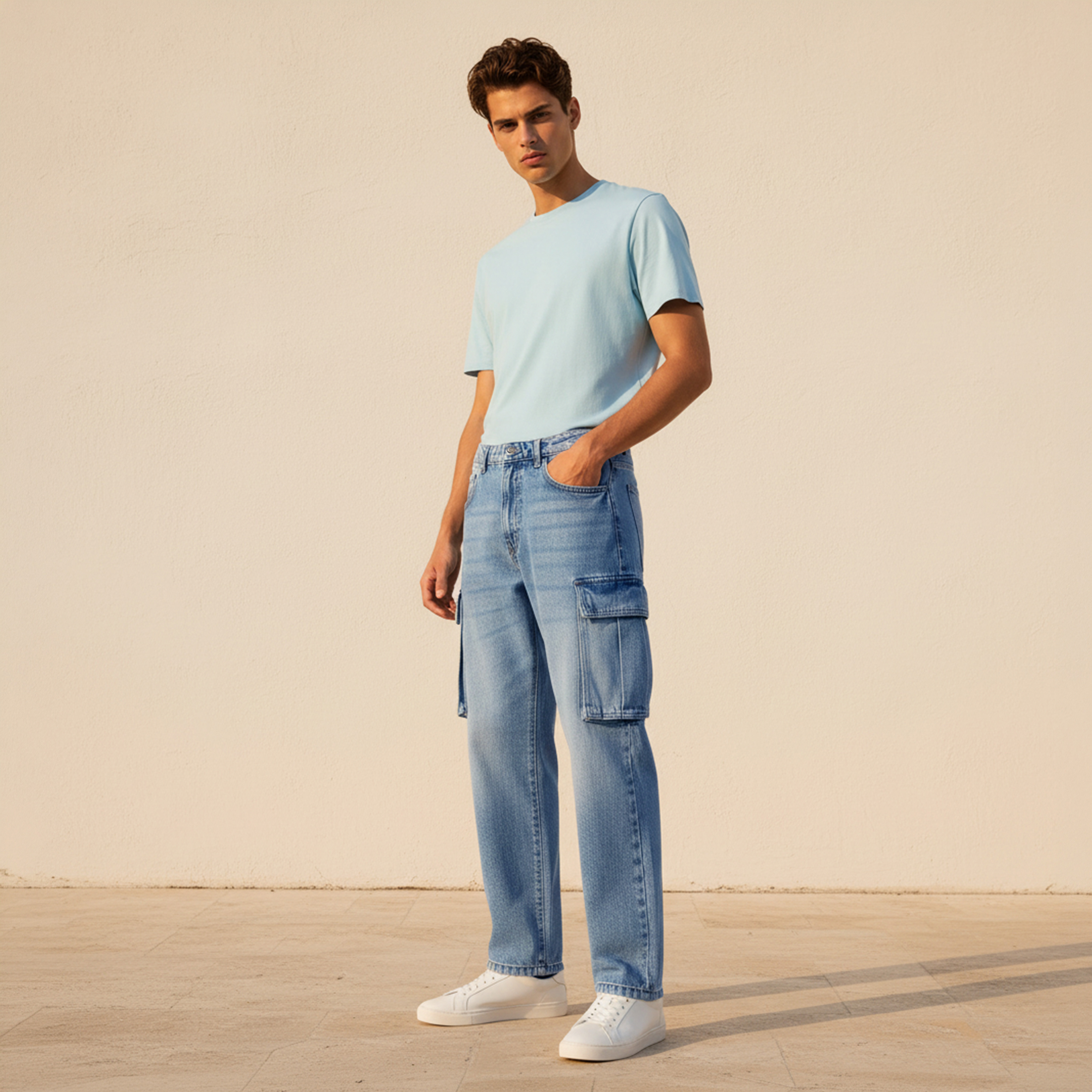 Men Regular Fit Mid-Rise Cargo Jeans-men-clothing-bottoms-jeans-image-5