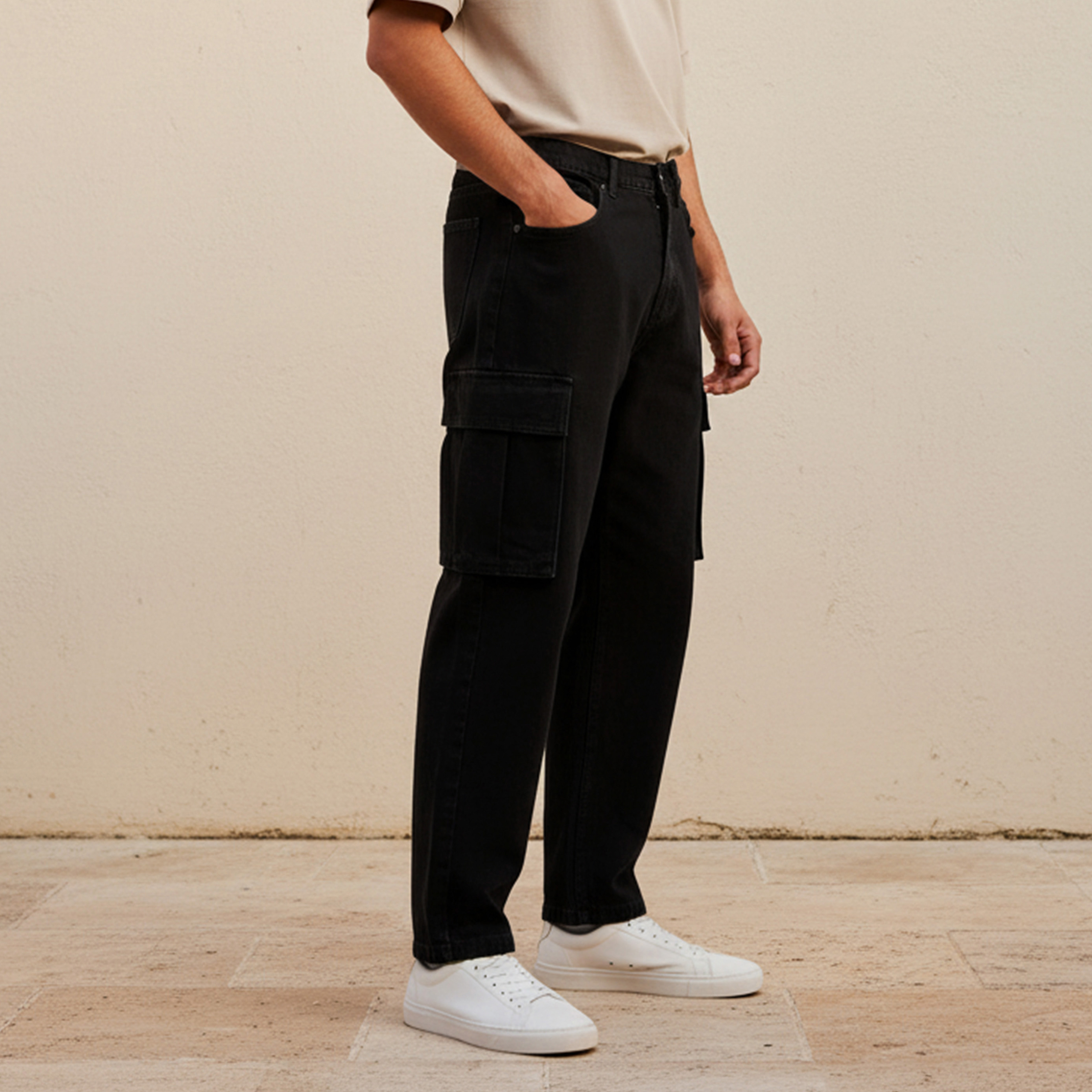 Men Regular Fit Mid-Rise Cargo Jeans-men-clothing-bottoms-jeans-image-5