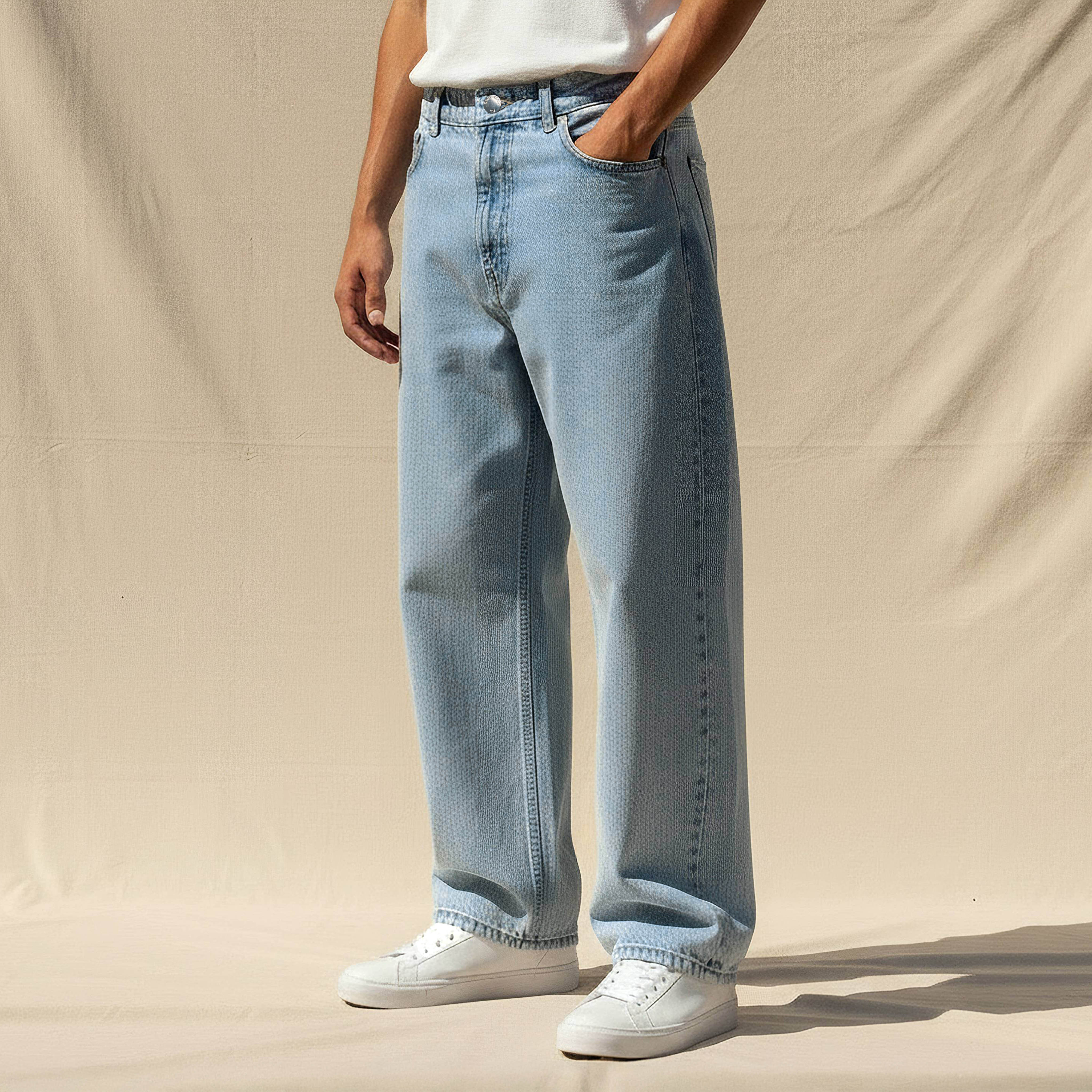 Men Baggy Fit Mid-Rise Jeans-men-clothing-bottoms-jeans-image-1