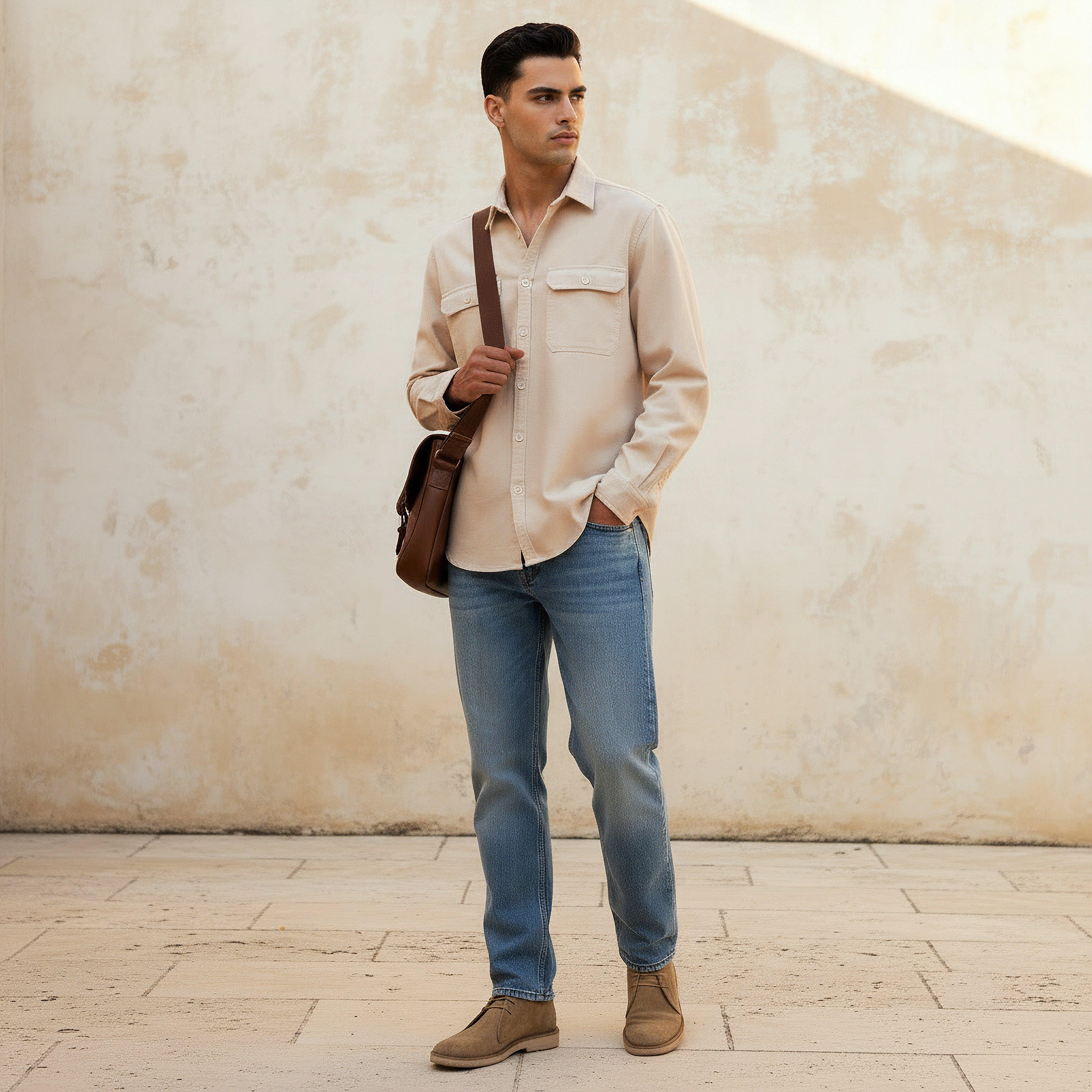 Men Regular Fit Collared Long Sleeve Shirt-men-clothing-shirts-image-3