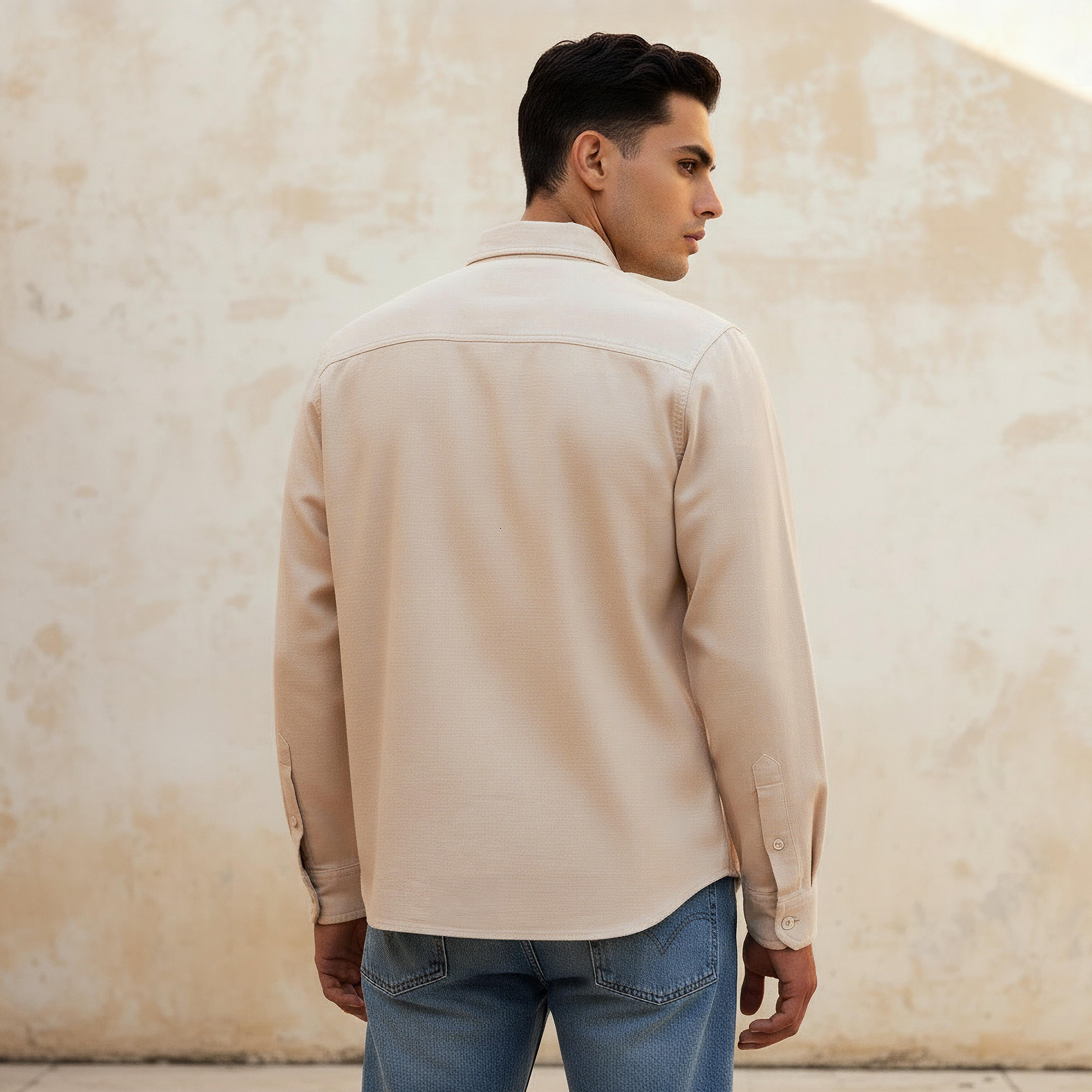 Men Regular Fit Collared Long Sleeve Shirt-men-clothing-shirts-image-4