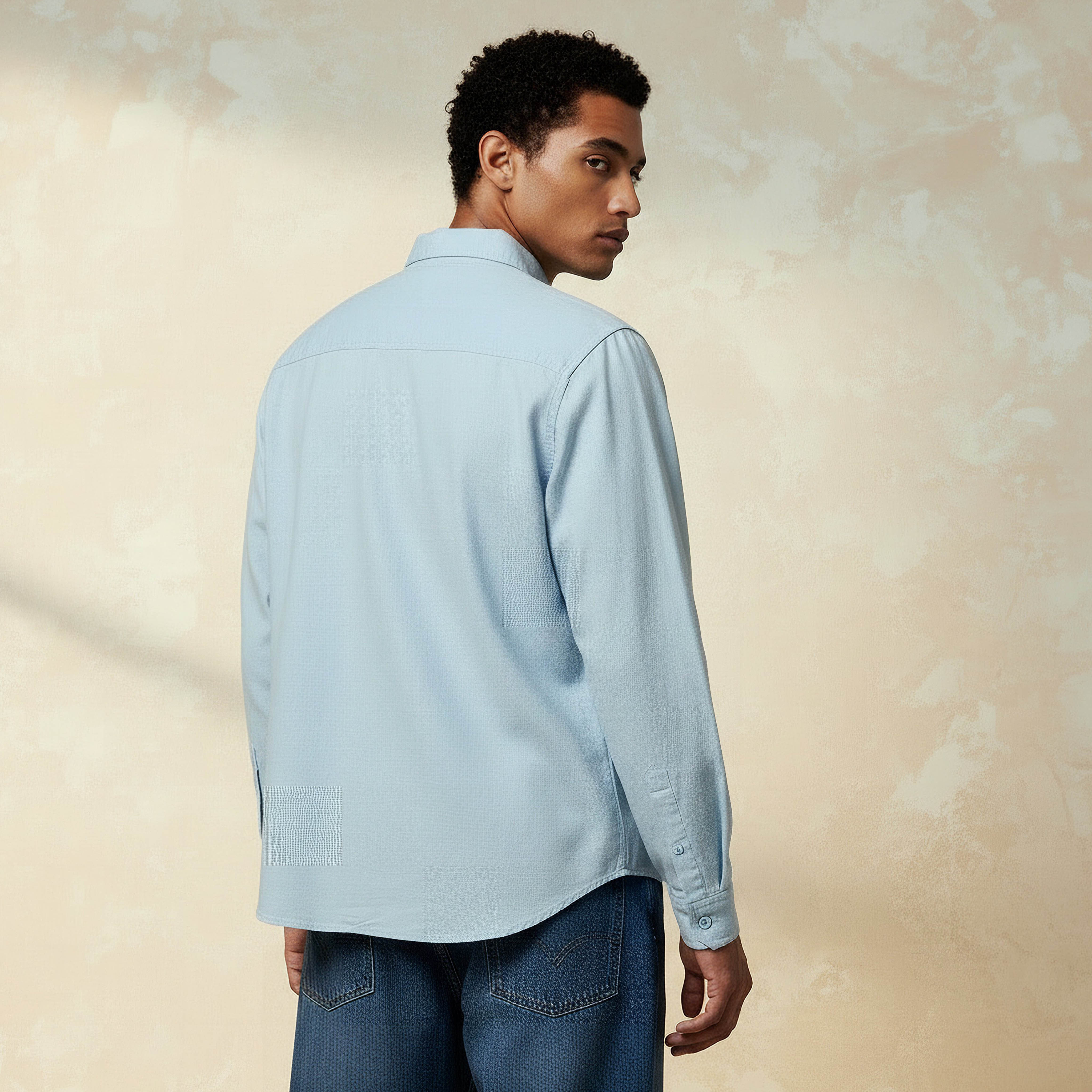 قميص بقصة مريحة وياقة وأكمام طويلة للرجال-men-clothing-shirts-image-4