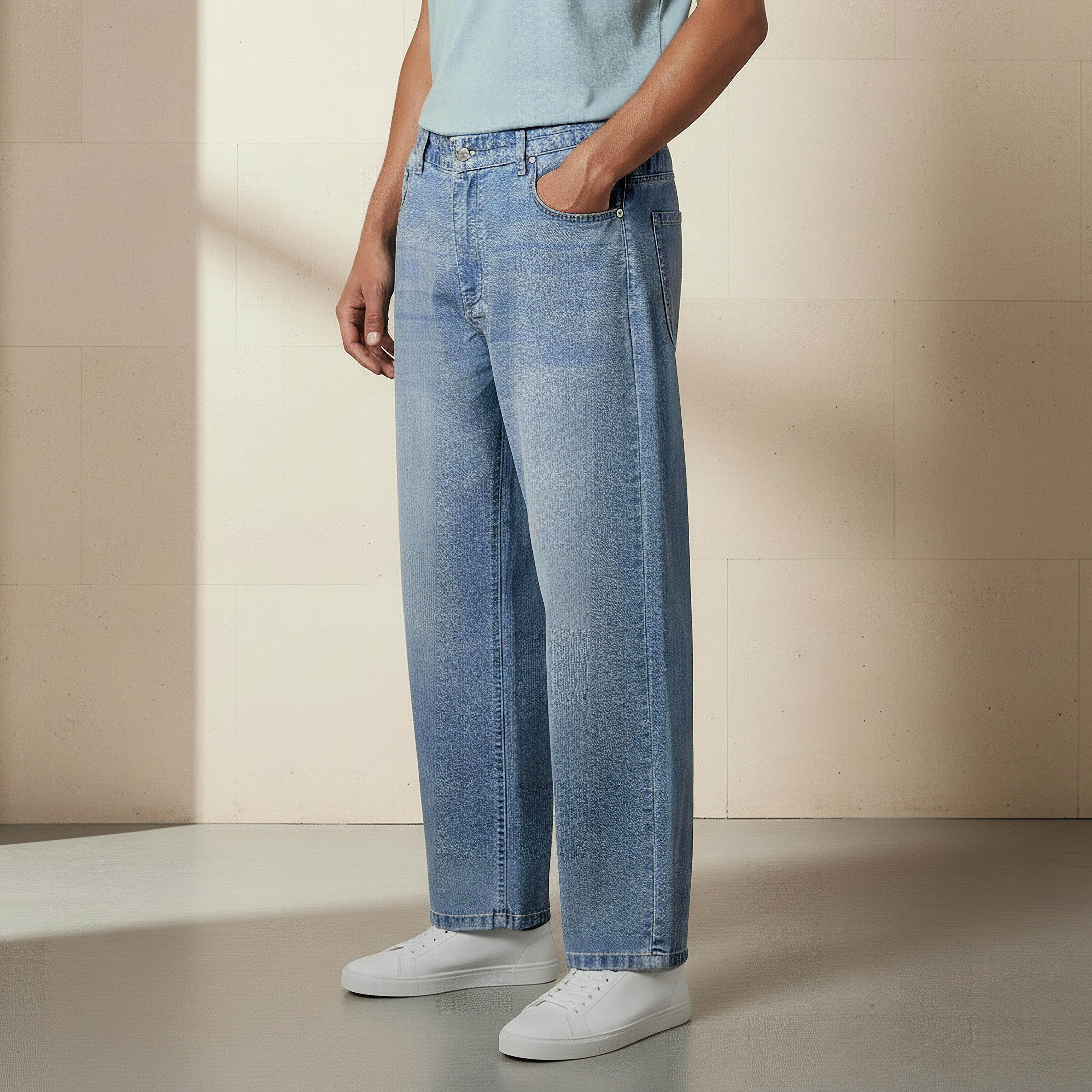 Men Baggy Fit Mid-Rise Jeans-men-clothing-bottoms-jeans-image-1