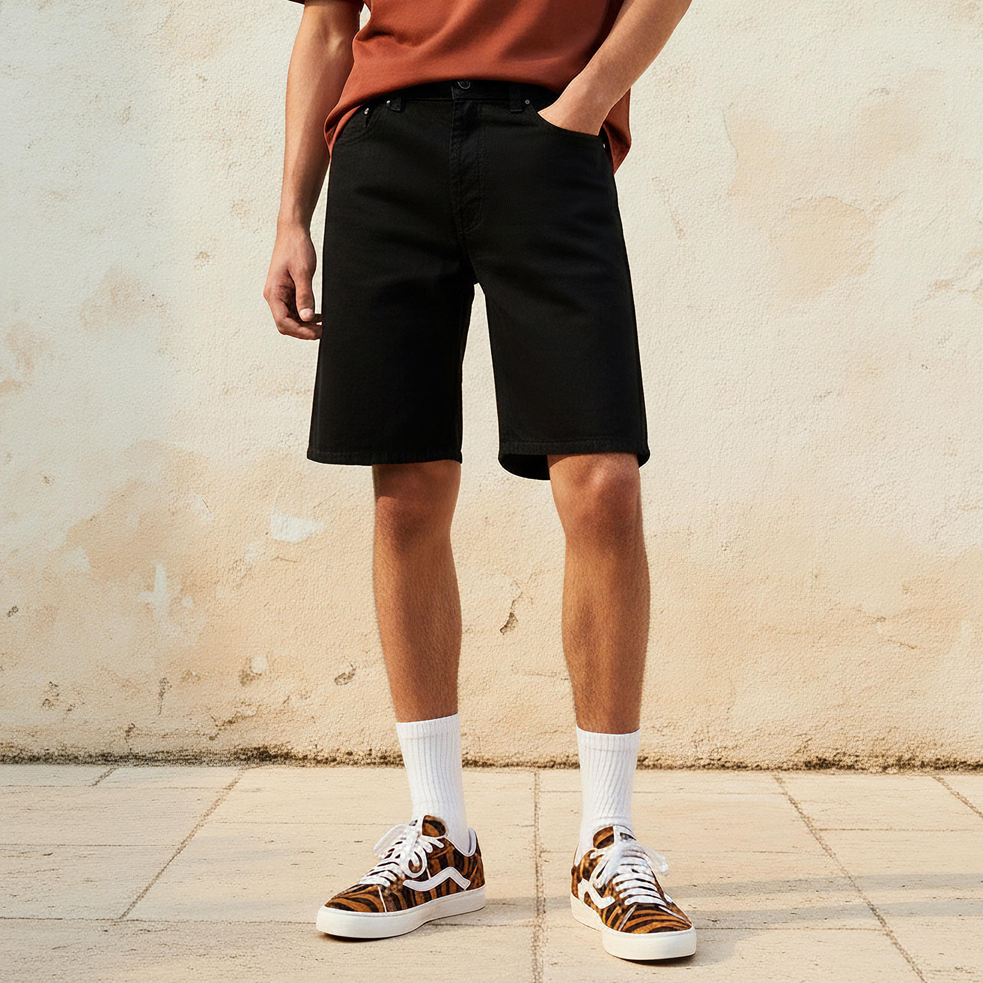 Men Regular Fit Denim Shorts-men-clothing-bottoms-shorts-image-1
