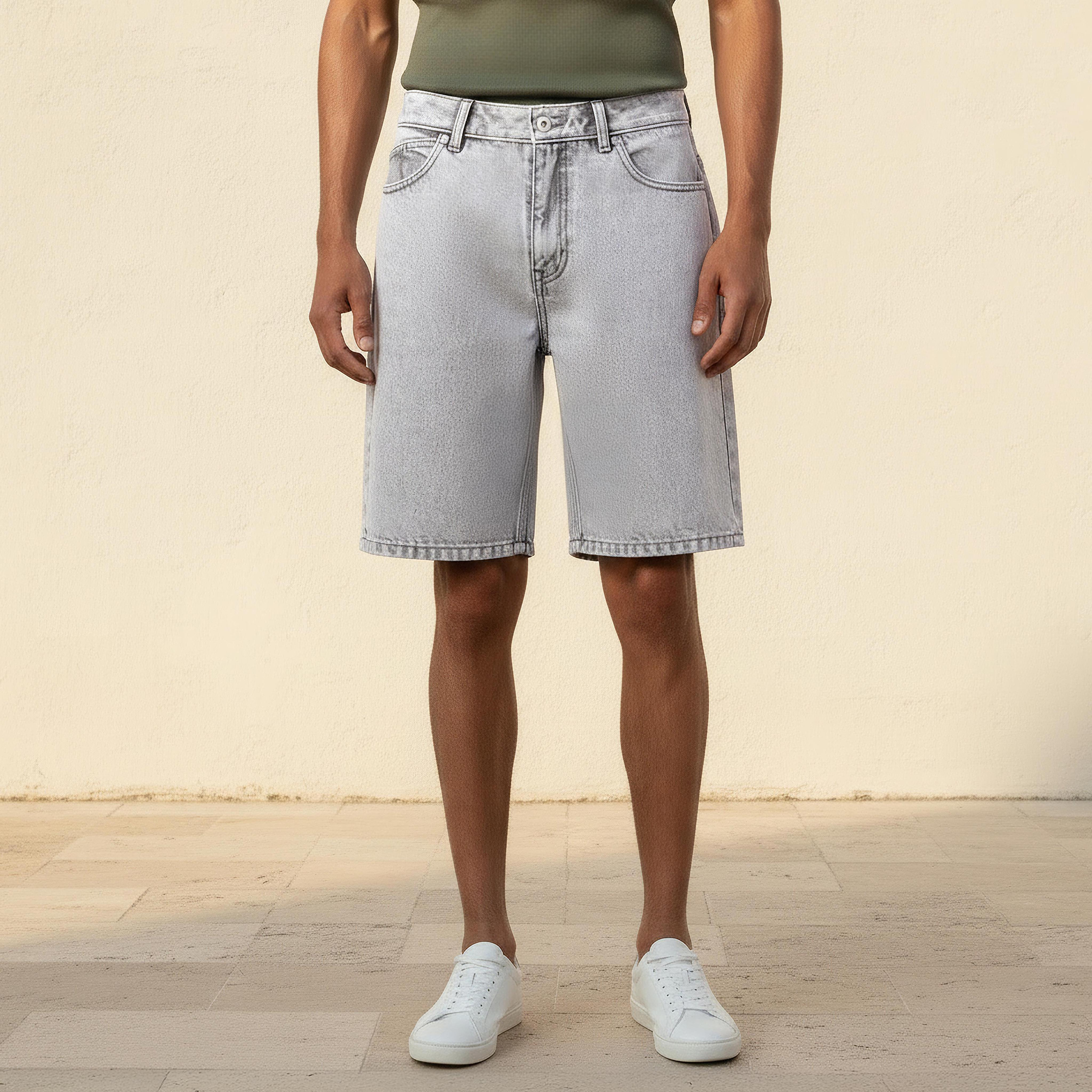 Men Regular Fit Shorts Denim-men-clothing-bottoms-shorts-image-1