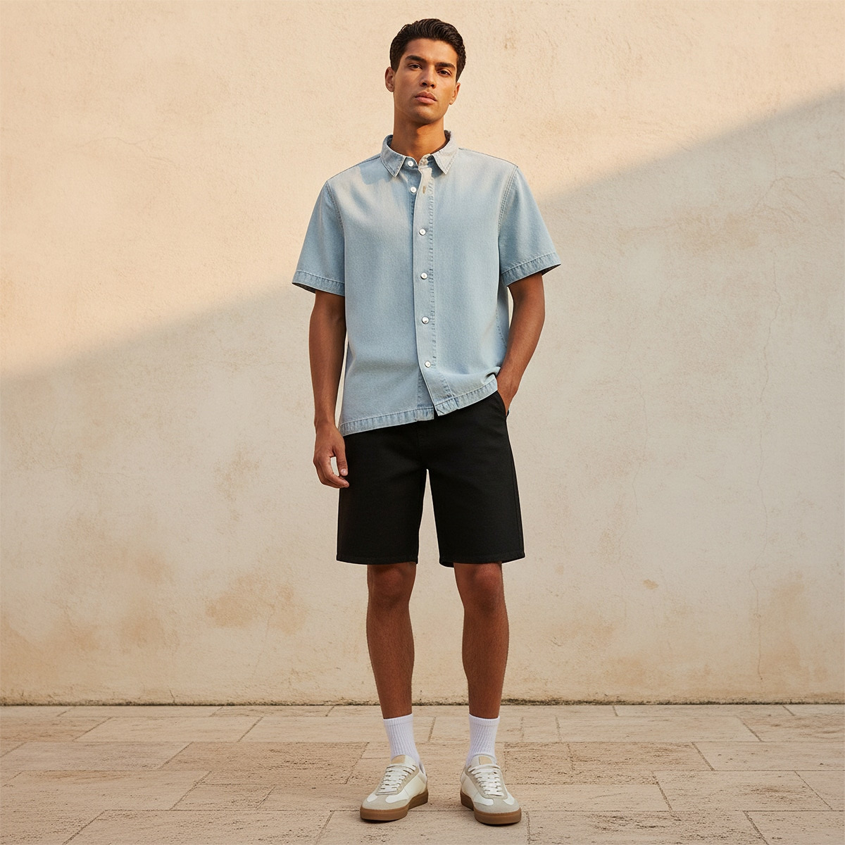 Men Collared Short Sleeves Shirt-men-clothing-shirts-image-3