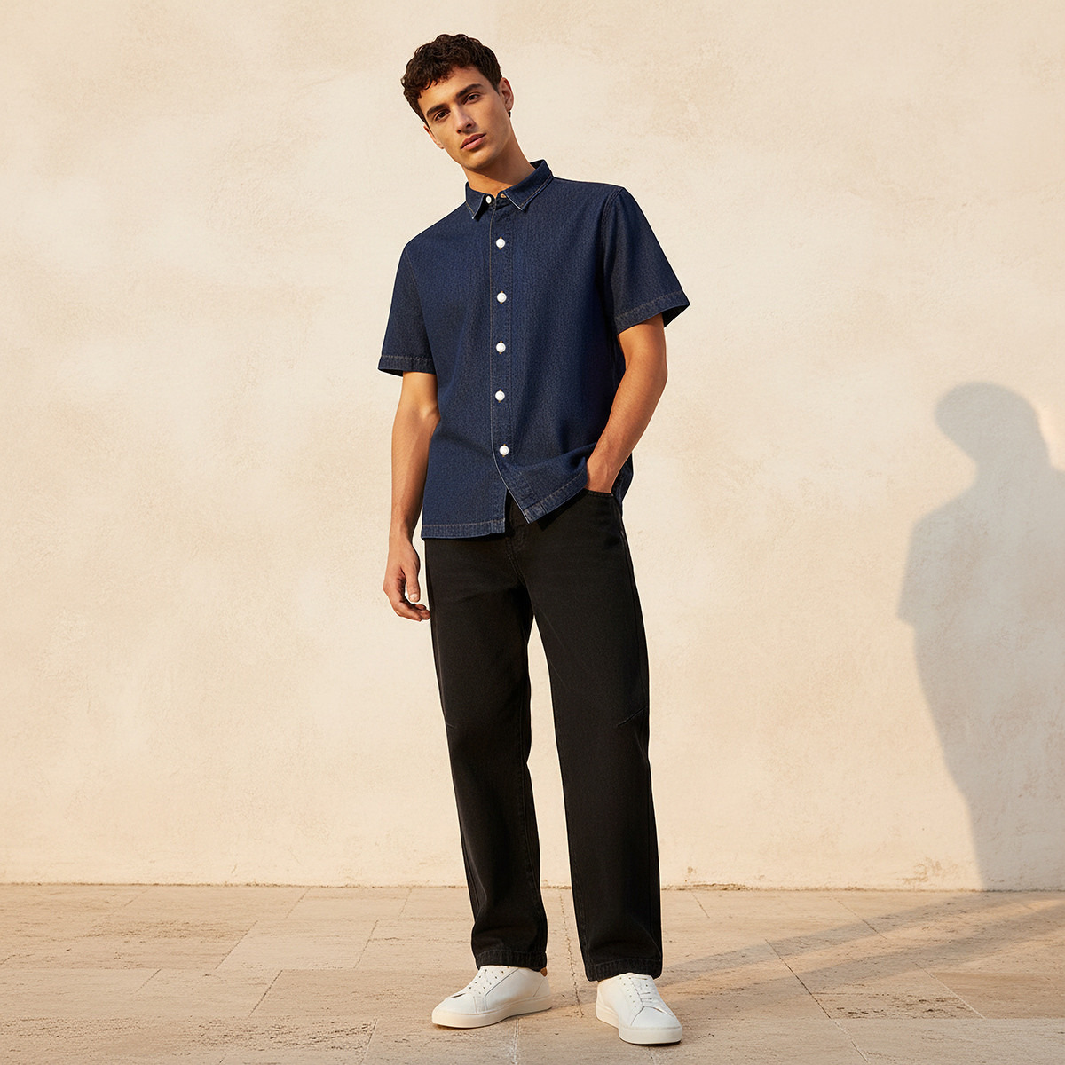 Men Collared Short Sleeves Shirt-men-clothing-shirts-image-3