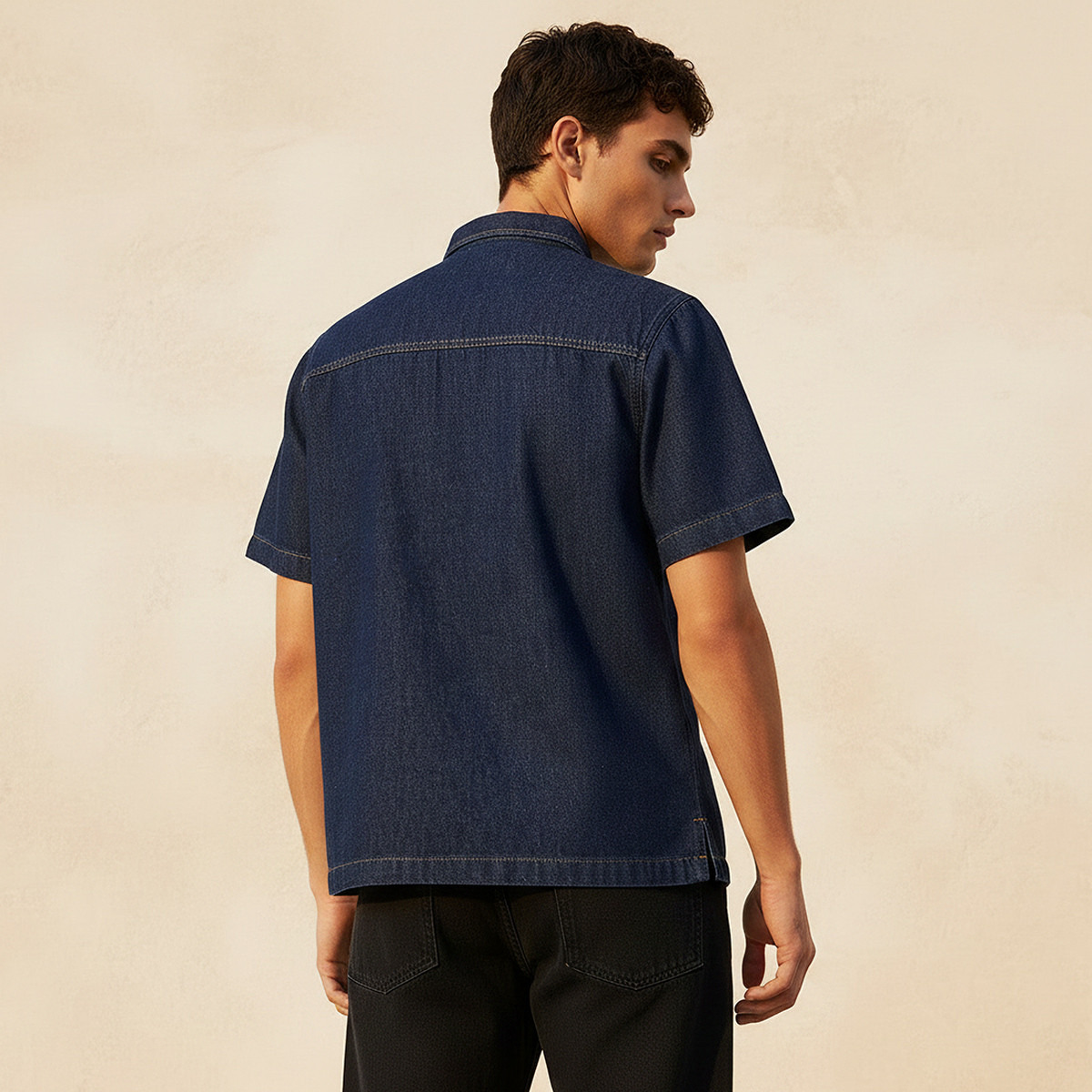 Men Collared Short Sleeves Shirt-men-clothing-shirts-image-4