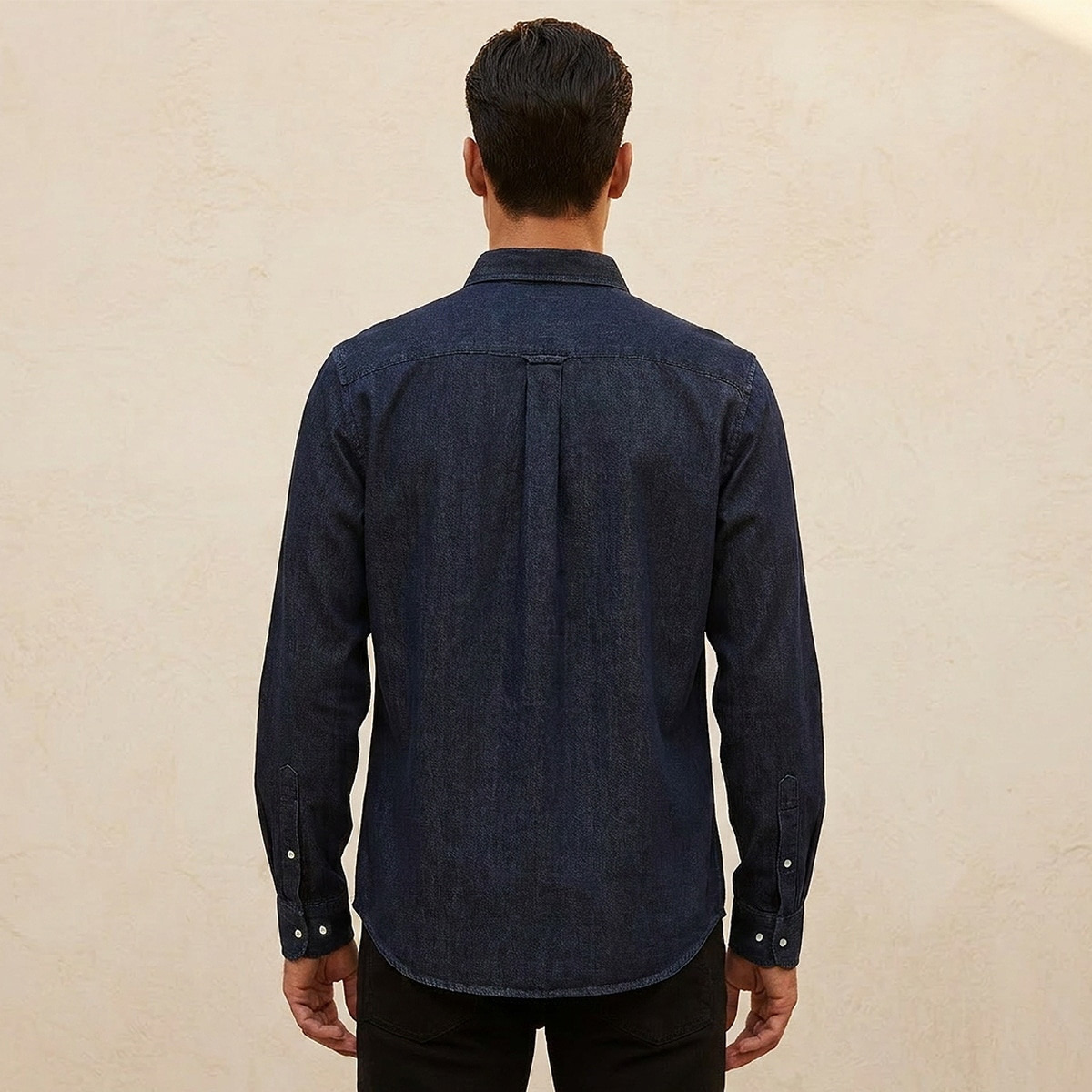 قميص بقصة عادية وياقة عادية وأكمام طويلة وأزرار من سبلاش دينم-men-clothing-shirts-image-4