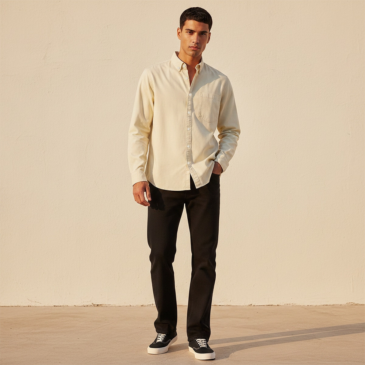 Splash Denim Regular Fit Button-Down Collar Long Sleeves Shirt-men-clothing-shirts-image-3