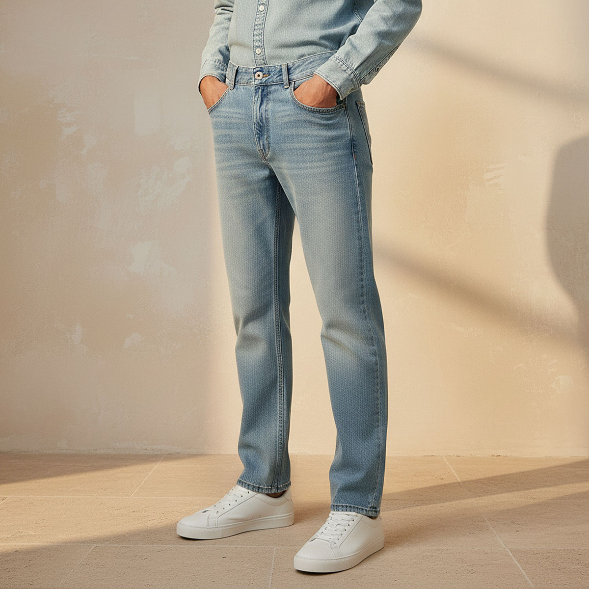 بنطلون جينز بقصة مستقيمة تصميم التسعينيات من سبلاش دينيم-men-clothing-jeans-image-1