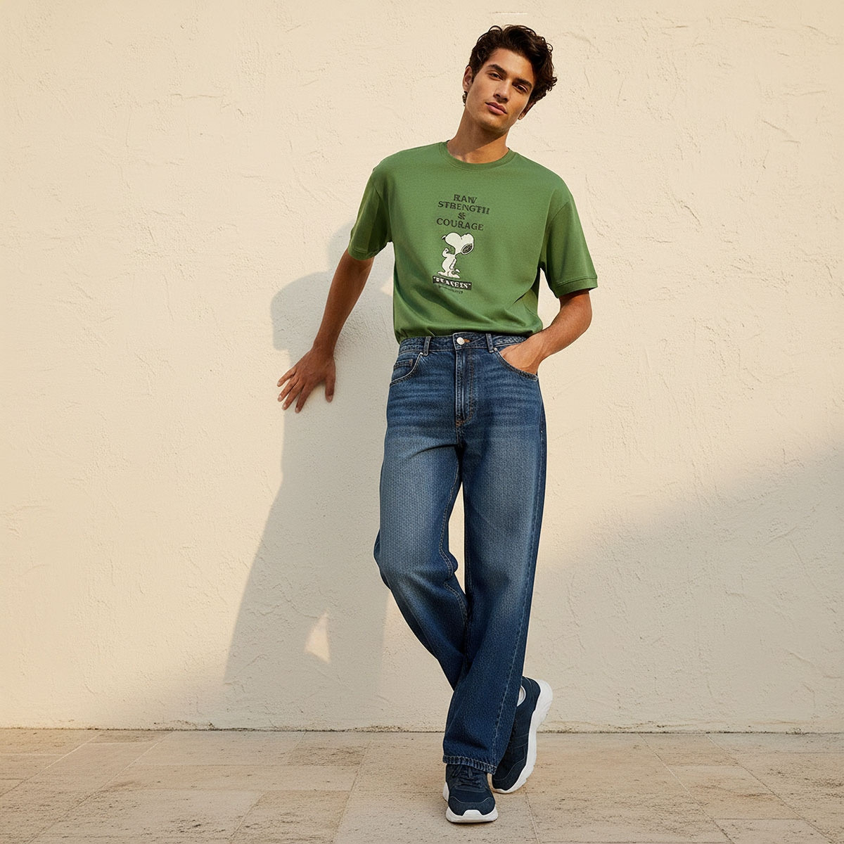 بنطلون جينز دينم بخصر متوسط الارتفاع وقصة باجي من سبلاش-men-clothing-jeans-image-5
