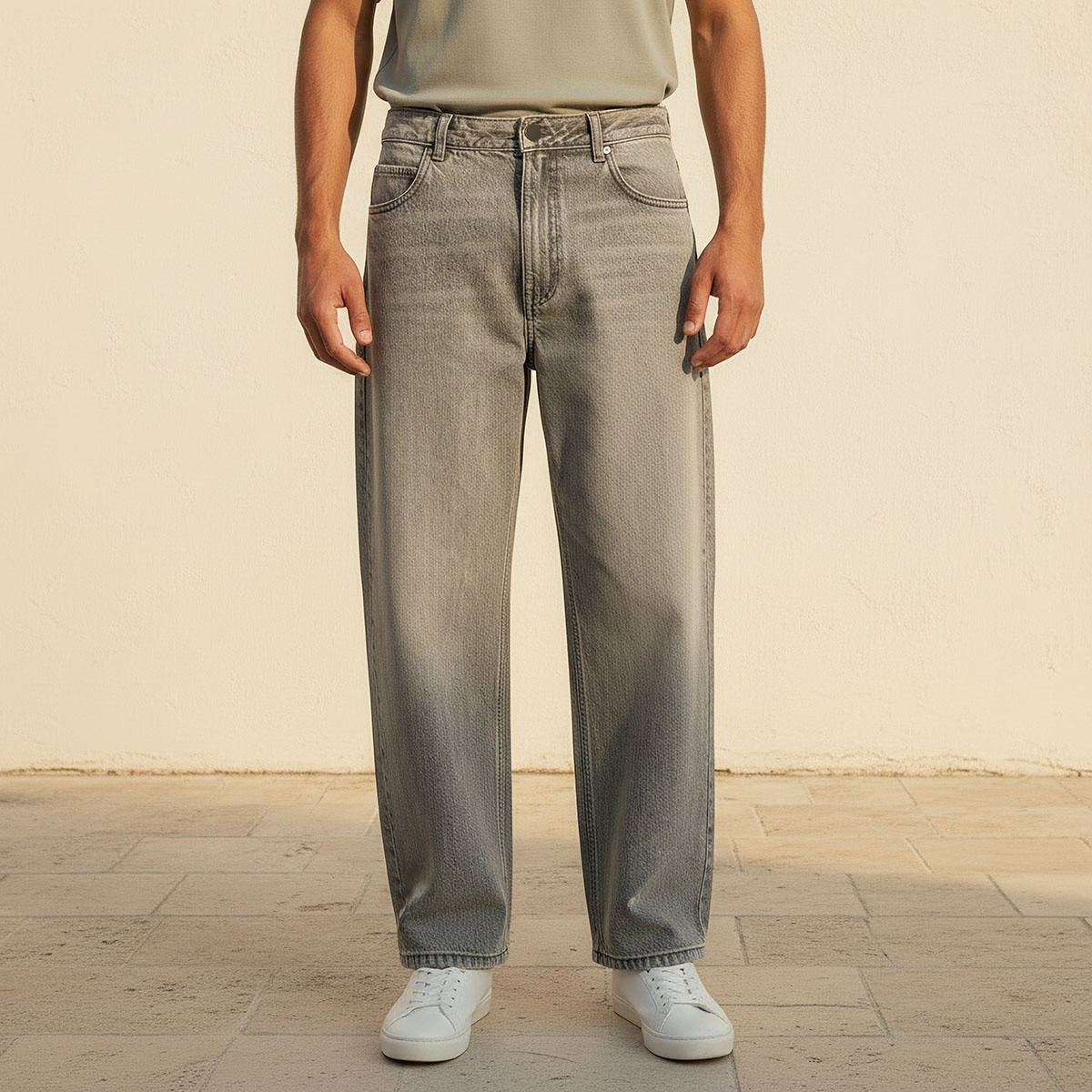 Splash Denim Baggy Fit Mid-Rise Jeans-men-clothing-bottoms-jeans-image-1