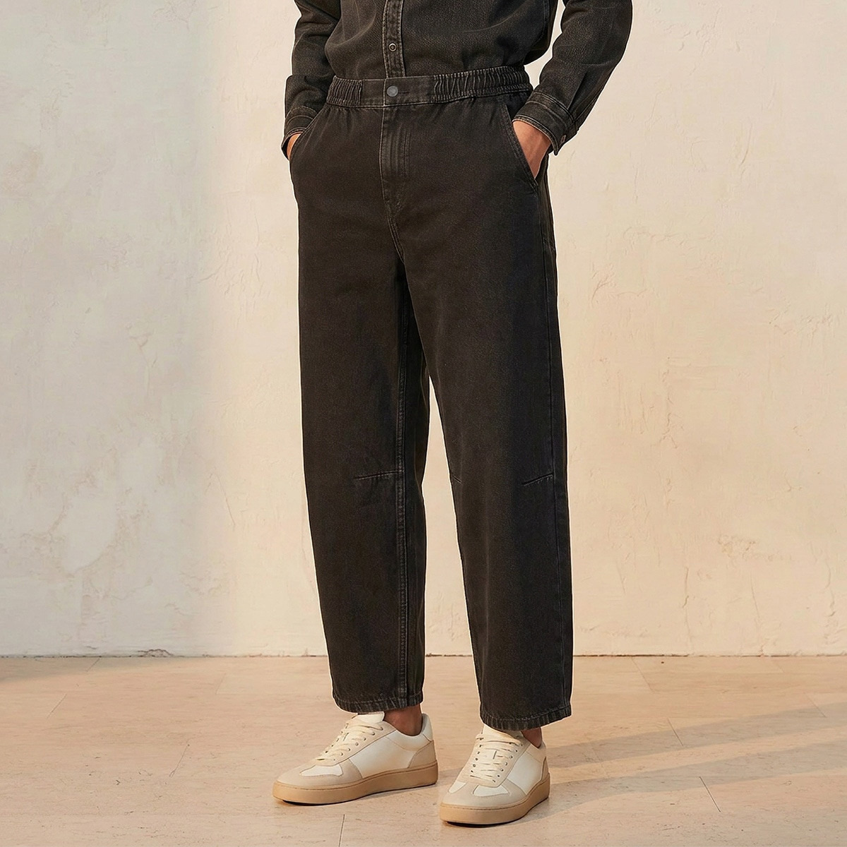 بنطلون جينز دينم بقصة مستقيمة وزر إغلاق من سبلاش-men-clothing-bottoms-jeans-image-1