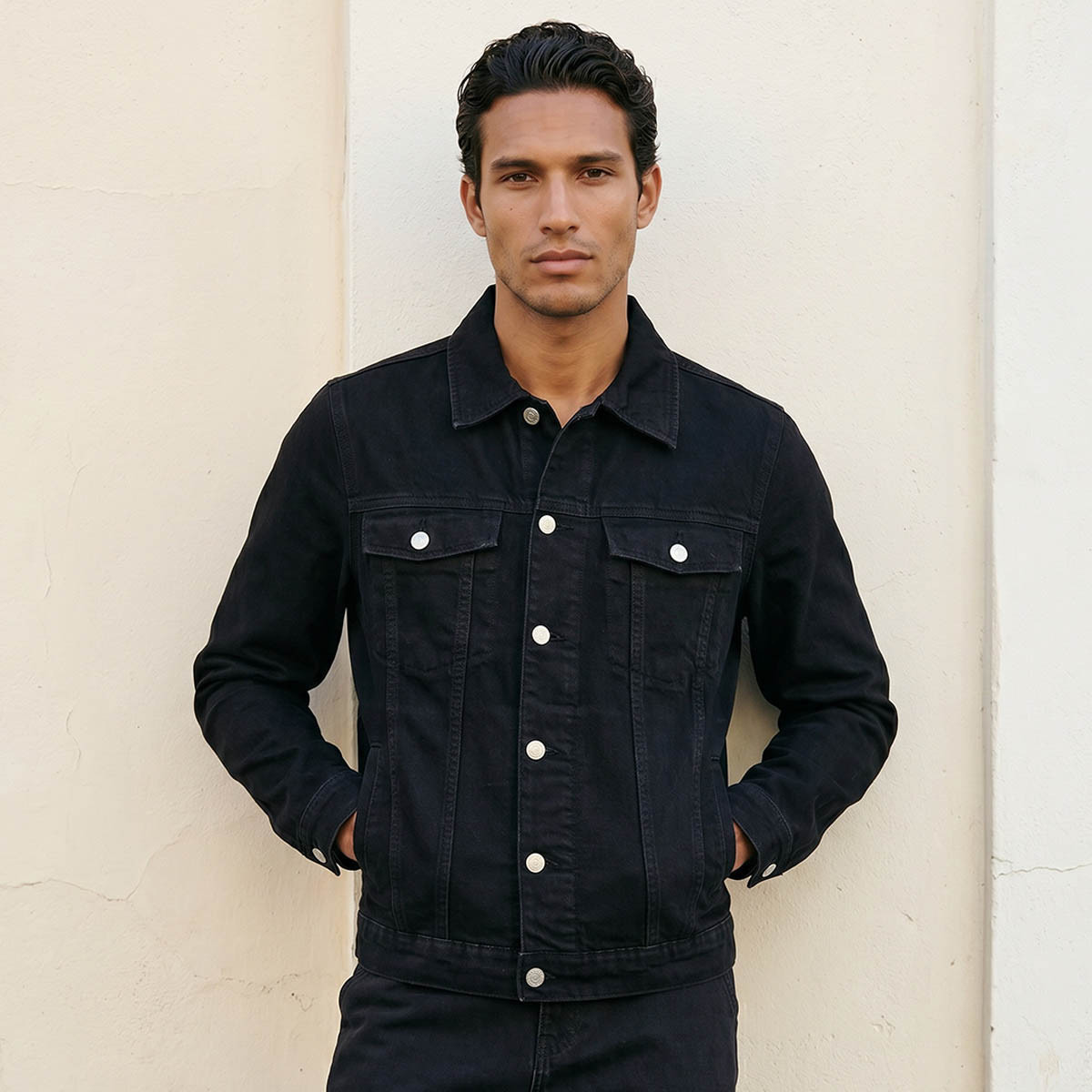 Splash Denim Regular Fit Flap Pocket Trucker Jacket-men-clothing-jacketsandblazers-jackets-image-1