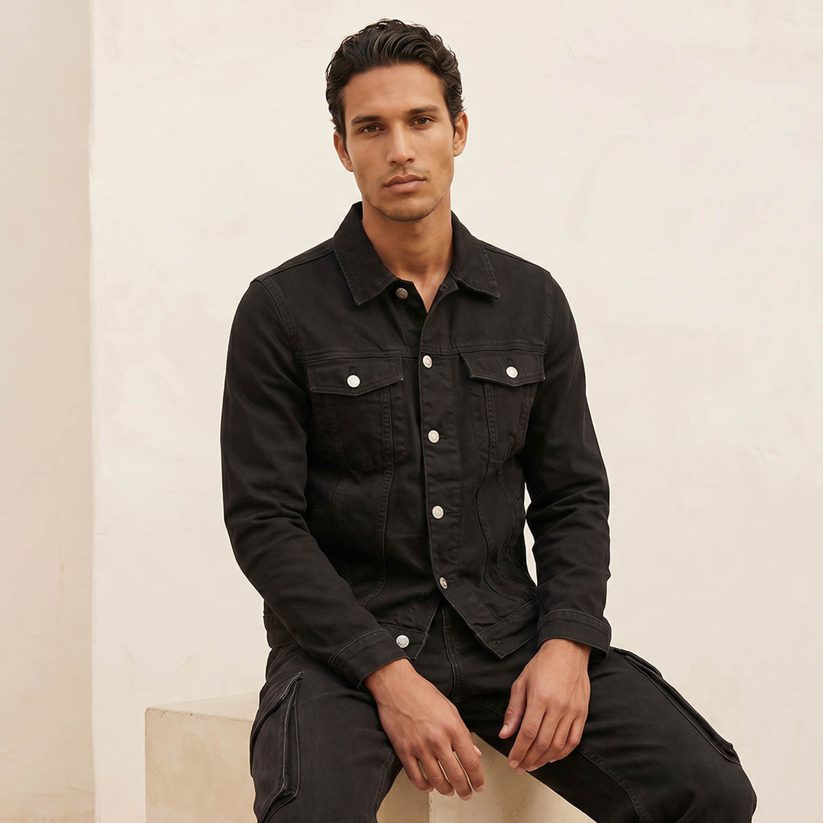 Splash Denim Regular Fit Flap Pocket Trucker Jacket-men-clothing-jacketsandblazers-jackets-image-5