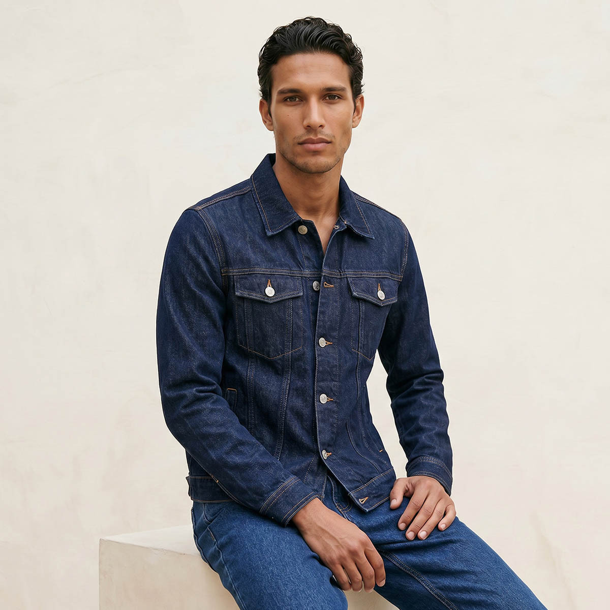 جاكيت تراكر بقصّة عادية وجيب من سبلاش دنيم-men-clothing-jacketsandblazers-jackets-image-1