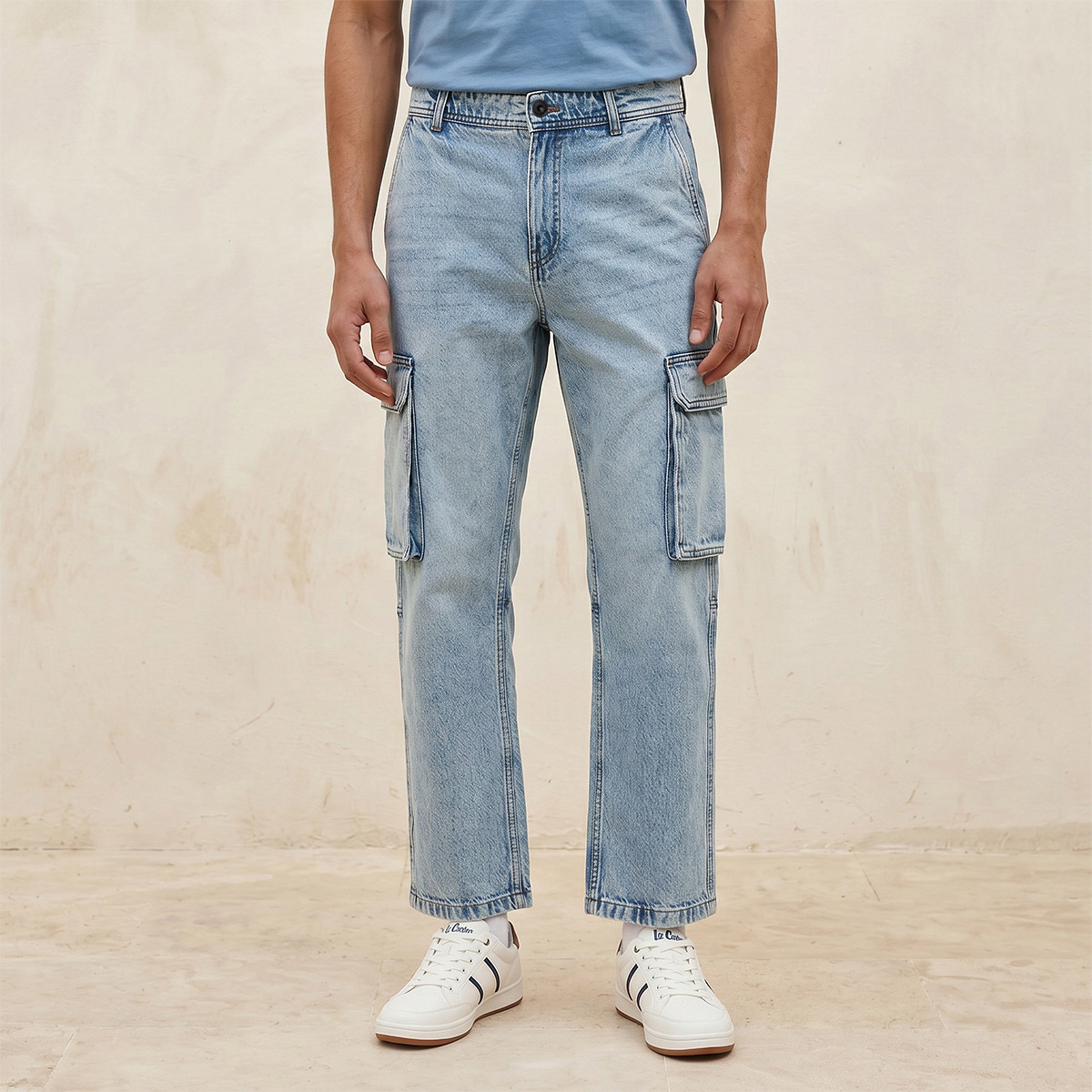 بنطلون دينم كارجو قطن من سبلاش-men-clothing-jeans-image-1