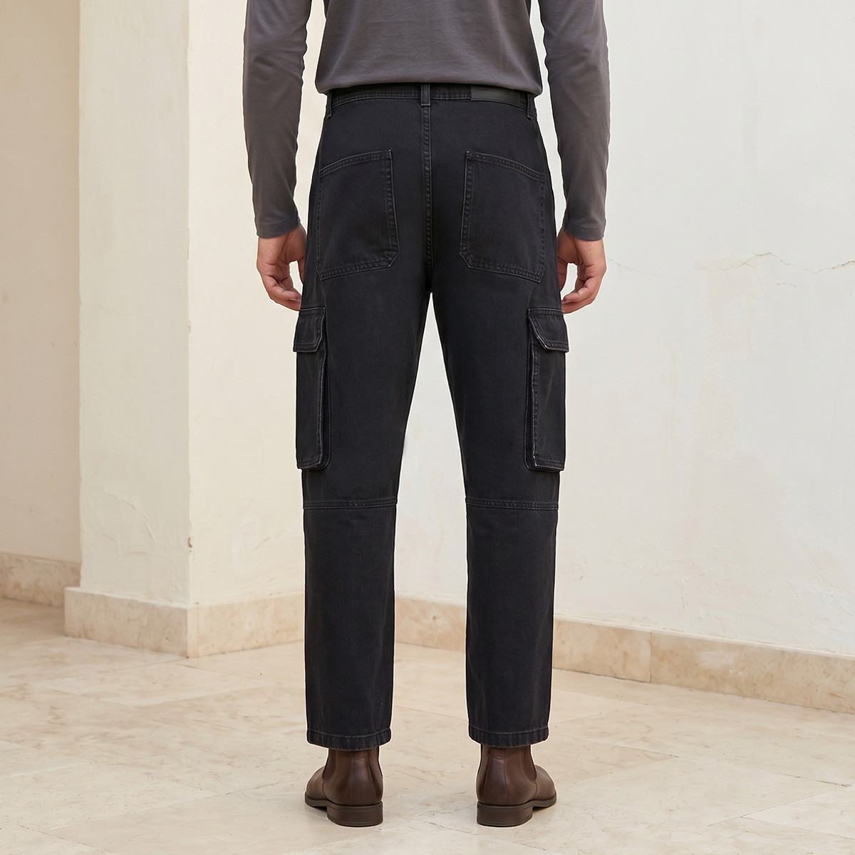 بنطلون دينم كارجو قطن من سبلاش-men-clothing-jeans-image-4