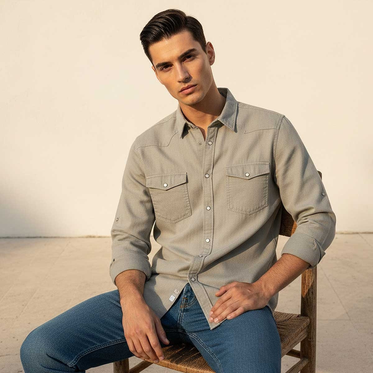 قميص بارز الملمس بأكمام طويلة من سبلاش دنيم-men-clothing-shirts-image-6