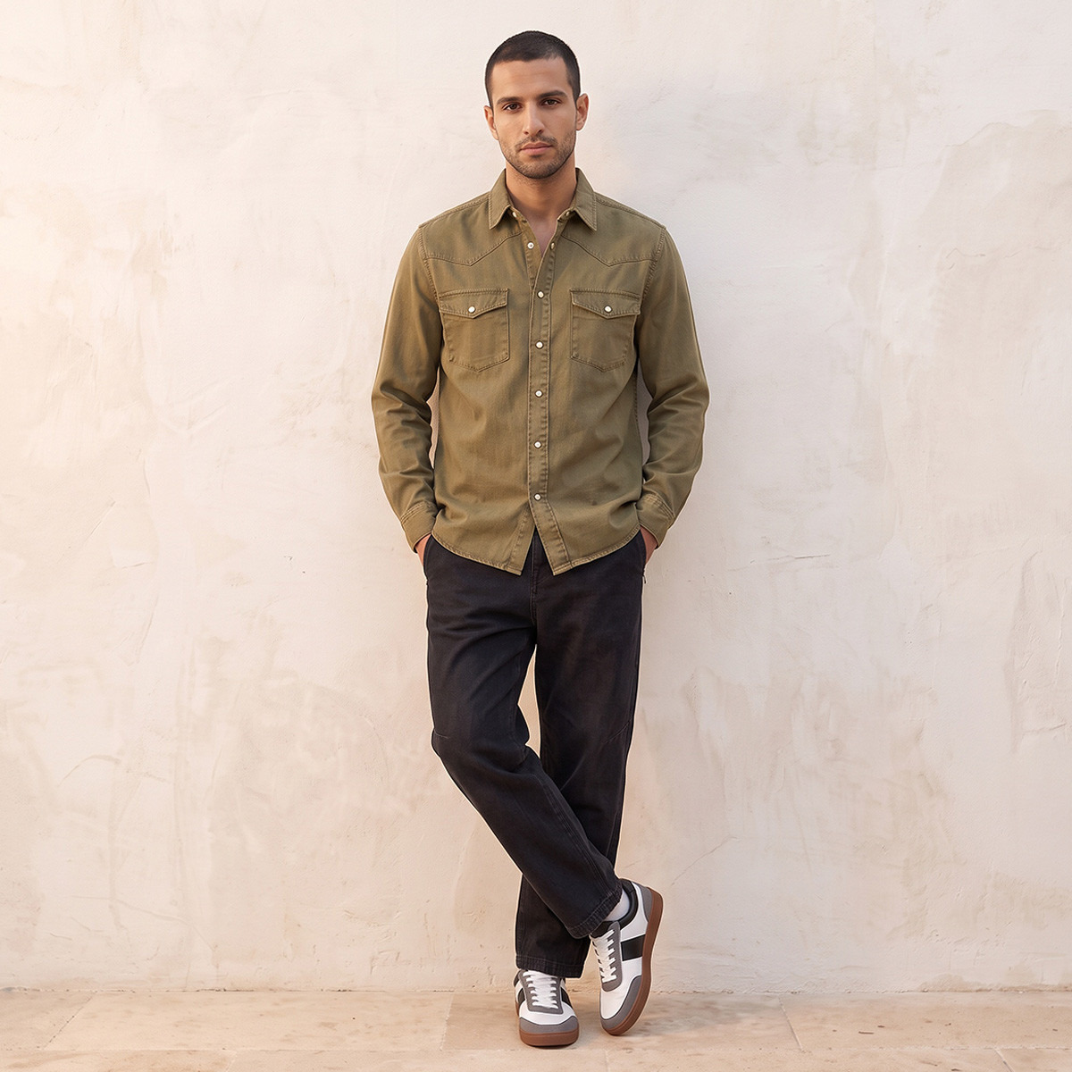 Splash Denim Regular Fit Denim Shirt-men-clothing-shirts-image-2