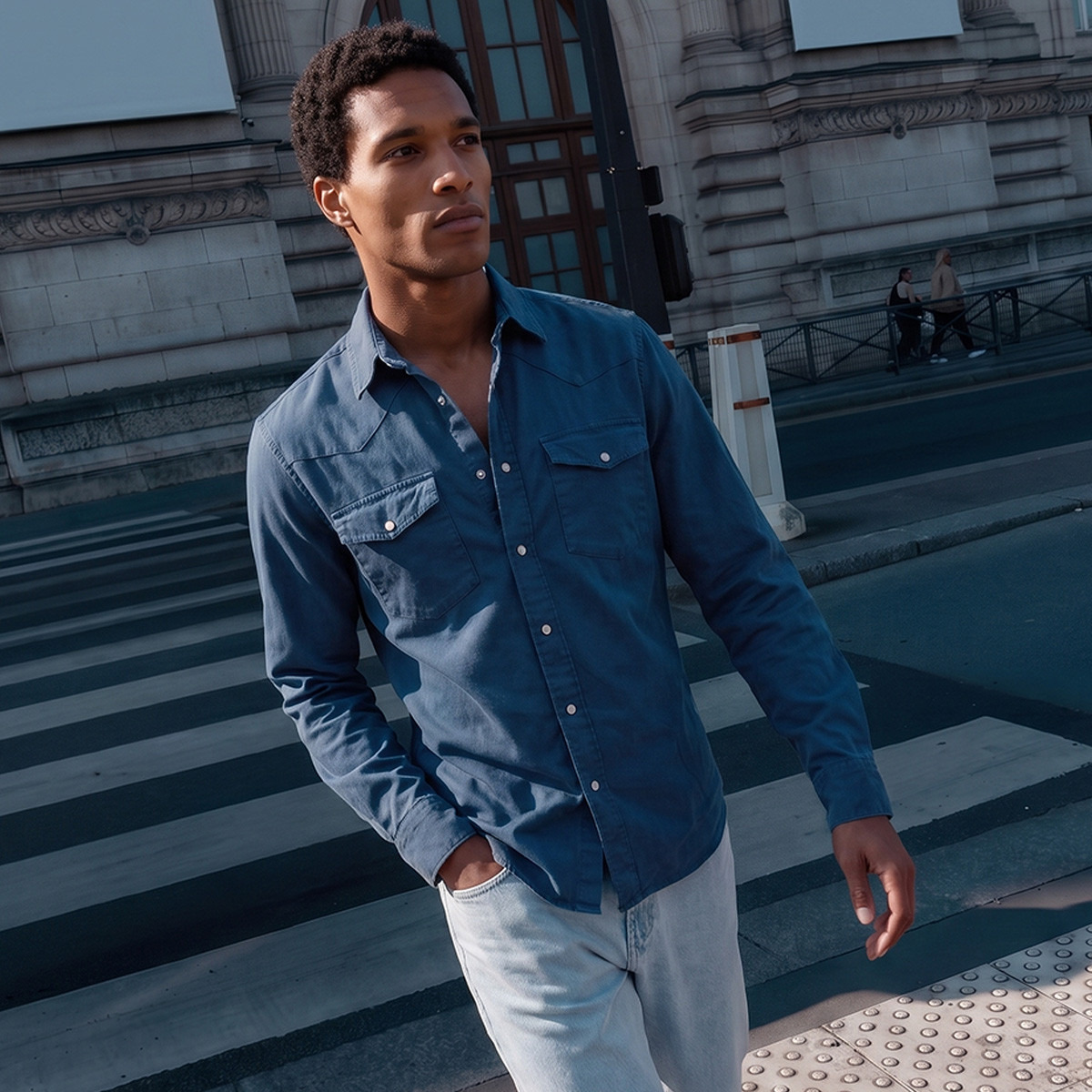 Splash Denim Regular Fit Denim Shirt-men-clothing-shirts-image-1
