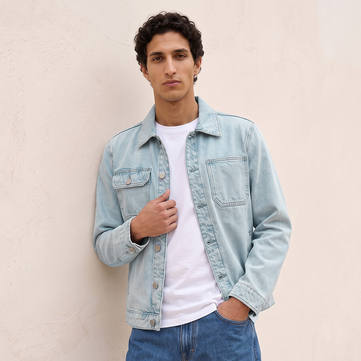 جاكيت رياضي بجيوب من سبلاش دينم-men-clothing-jacketsandblazers-jackets-image-1