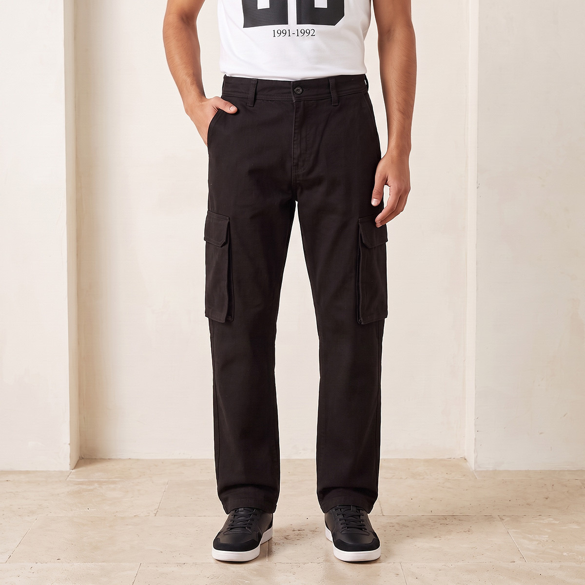Splash Denim Relaxed Fit Cargo Jeans-men-clothing-jeans-image-1